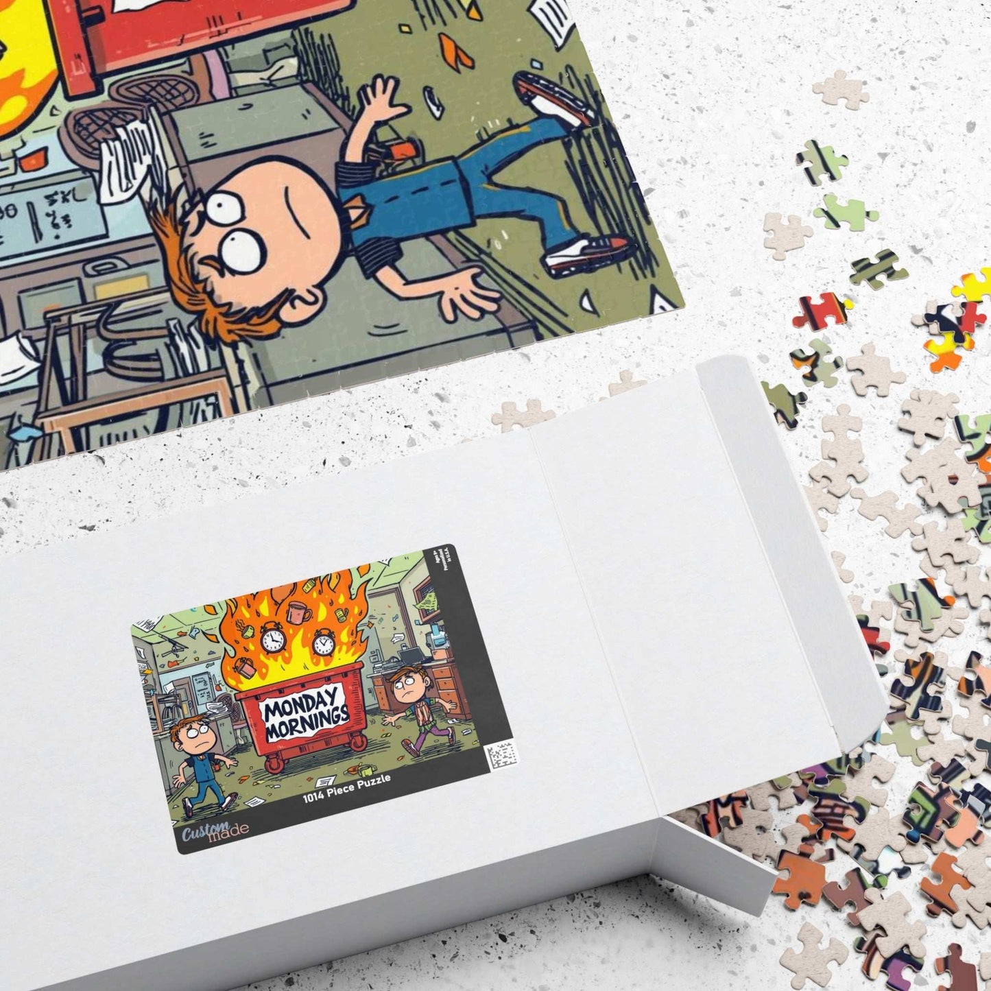 Monday Mornings Puzzle - Dumpster Fire Meme Jigsaw, Funny Office Holiday Birthday Gift for Coworkers, Work Humor Puzzle Puzzle The Puzzle Chest