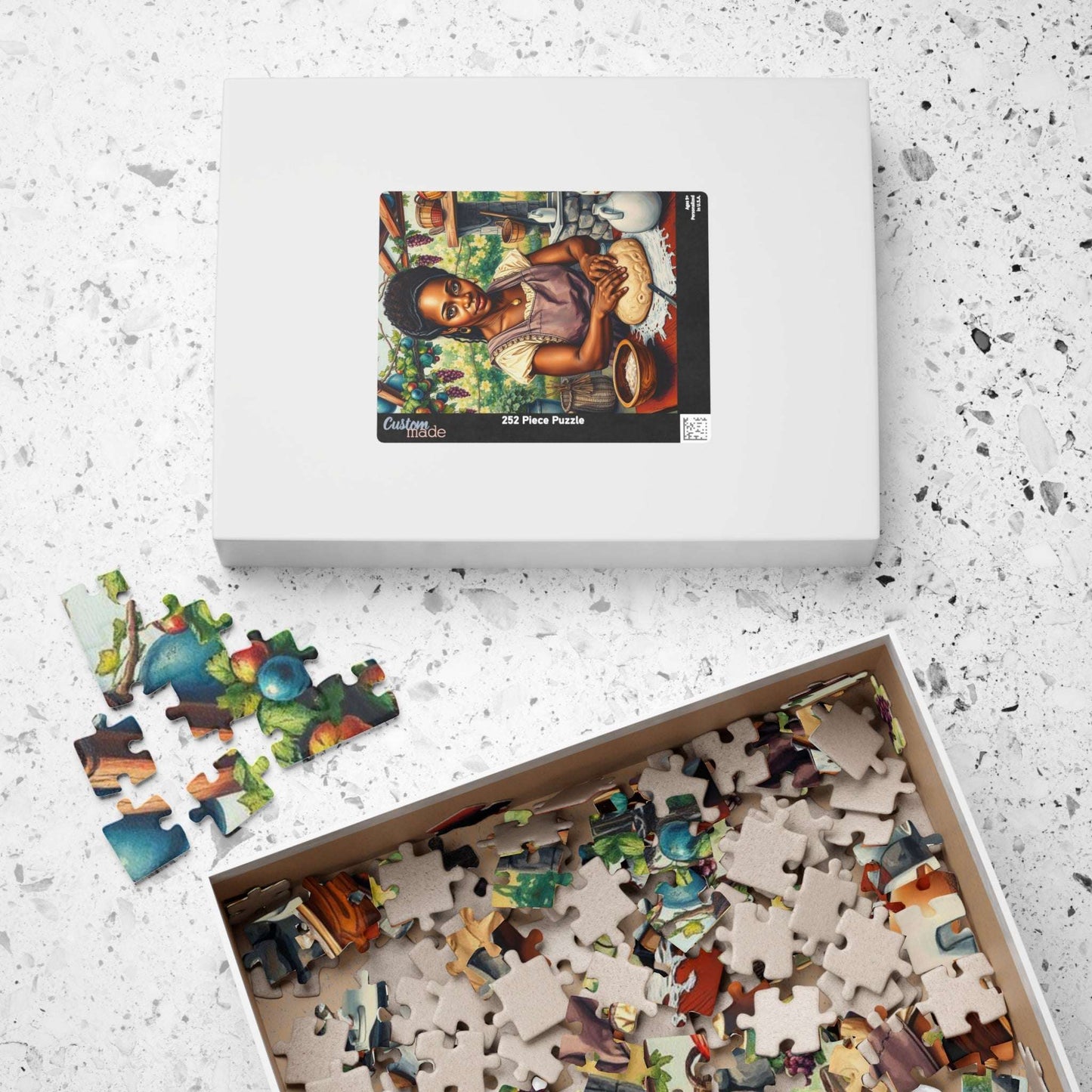 The Artisan Baker Jigsaw Puzzle - Black Woman Kneading Bread, Afrocentric Art, African American Cooking Chef Puzzle The Puzzle Chest