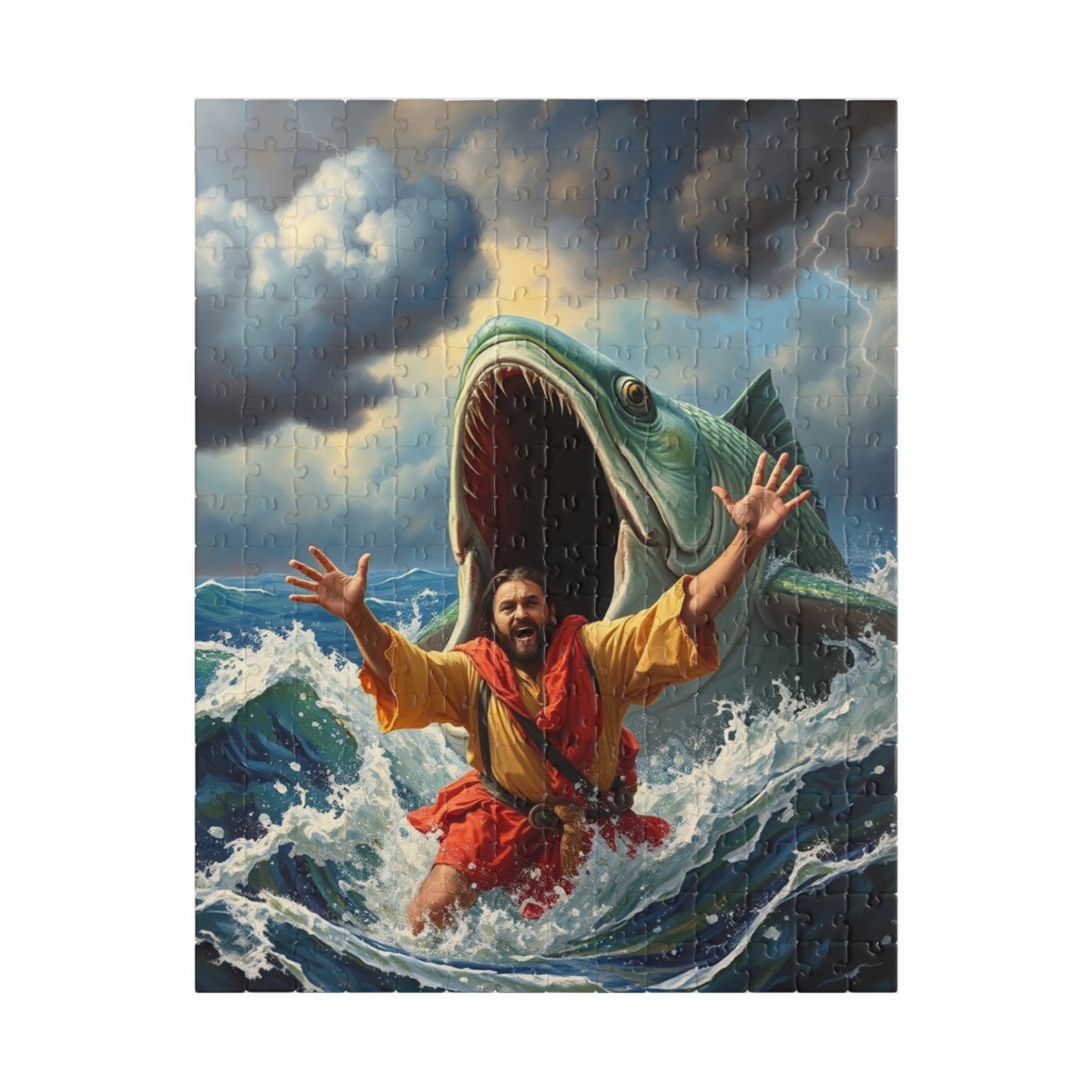 Christian Faith-Based Puzzle, Jonah and the Big Fish Epic Bible Story, Religious Jigsaw Game, Spiritual Gift for Puzzle Lover, Bible Puzzle 252 pcs (Vertical) Puzzle The Puzzle Chest