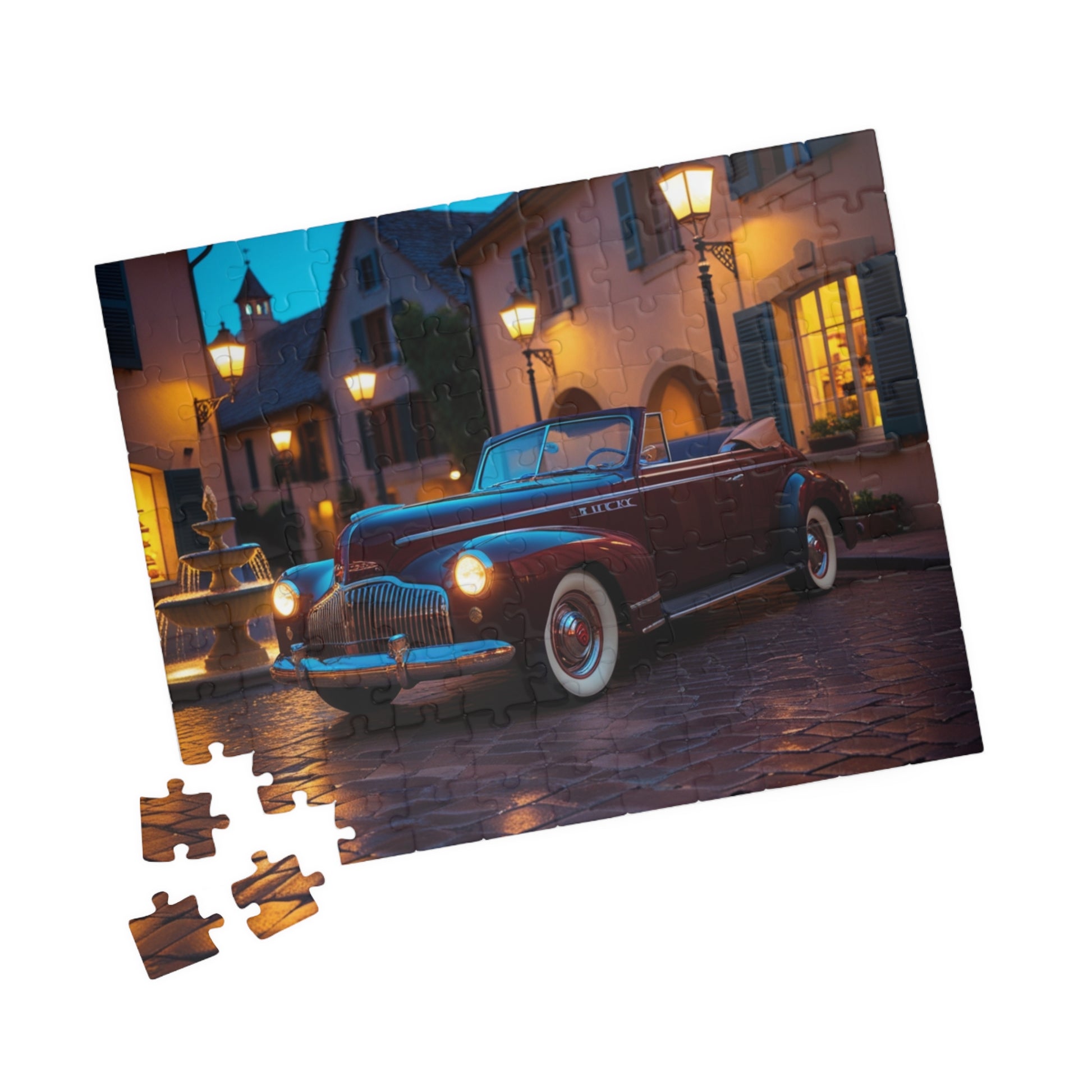 Vintage Car Puzzle, Classic 1940 Super 8 Convertible, Nostalgic Adult Jigsaw 110 pcs (Horizontal) Puzzle The Puzzle Chest