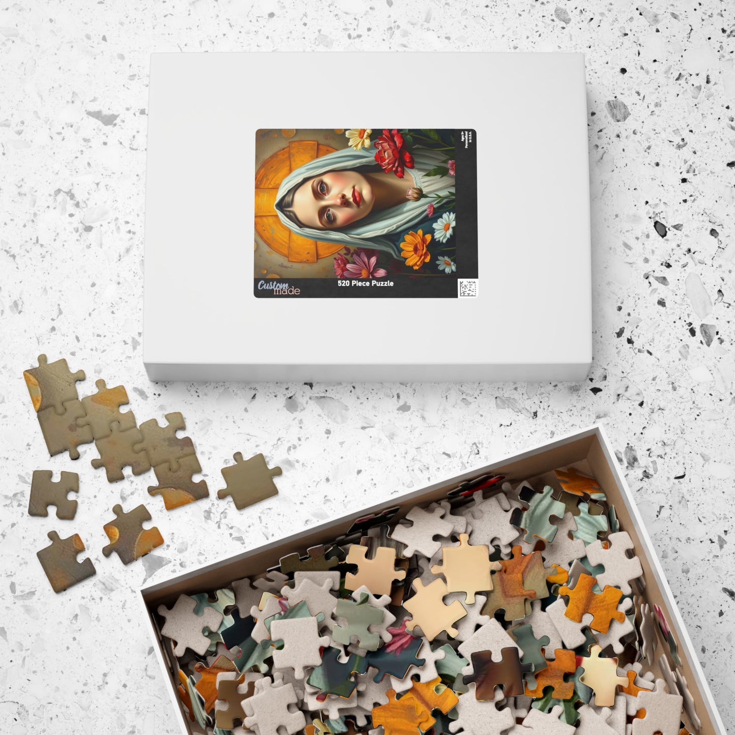Jigsaw Puzzle, Catholic Saint Therese Flower Garden, 110 252 520 1014 Piece, Religious Gift Idea, Mindfulness Activity, Family Bonding Puzzle The Puzzle Chest