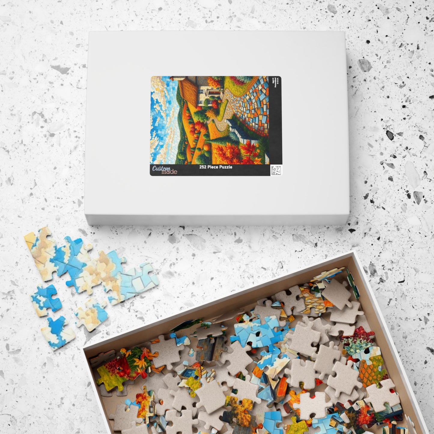 Autumn Landscape Mosaic Puzzle - 110/252/520/1014-Piece, Ideal for Family Game Night, Cozy Fall Decor, Nature Lover Gift, Relaxing Activity Puzzle The Puzzle Chest