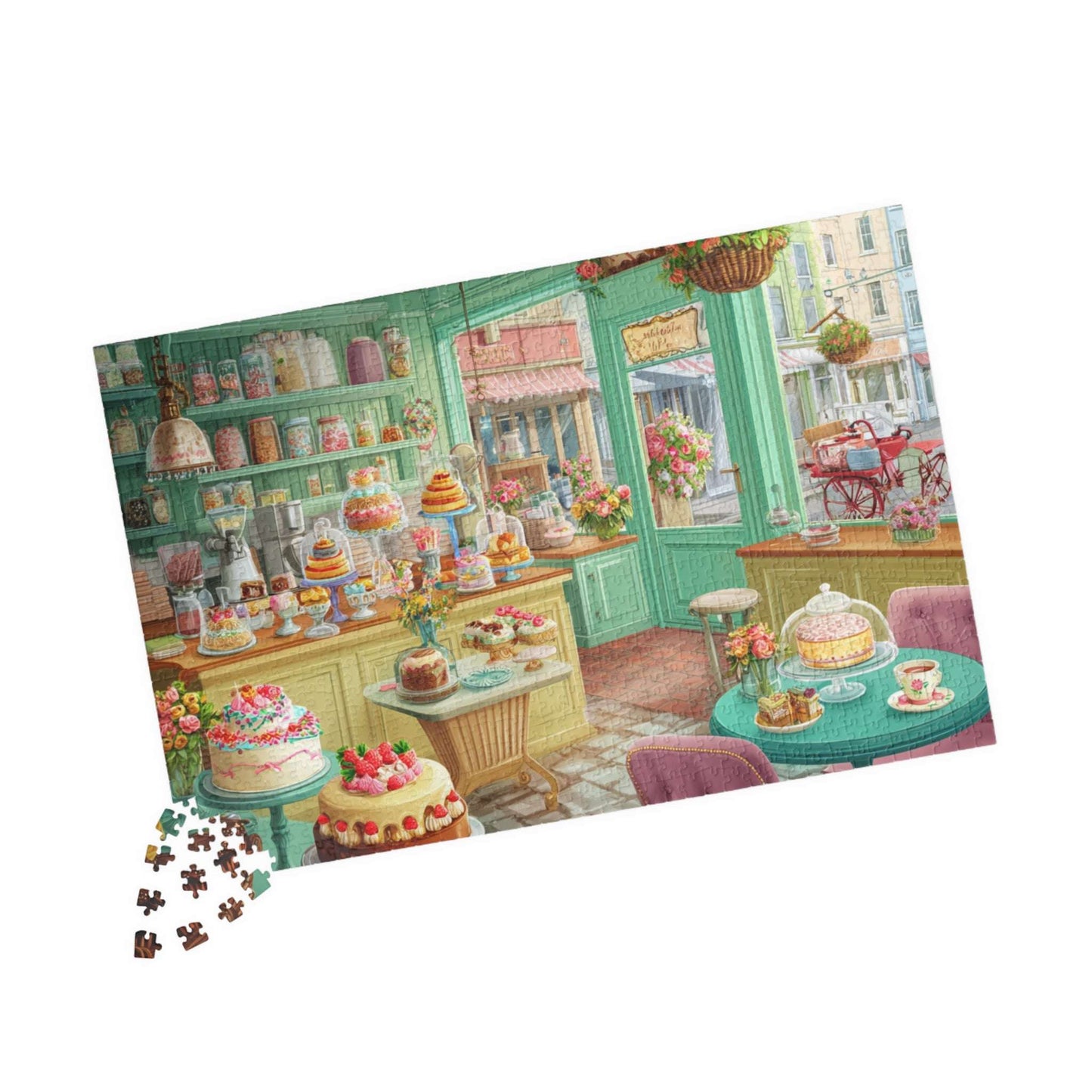 Retro Cake Shop Jigsaw Puzzle - Vintage Bakery Scene Filled with Sweet Treats 1014 pcs (Horizontal) Puzzle The Puzzle Chest