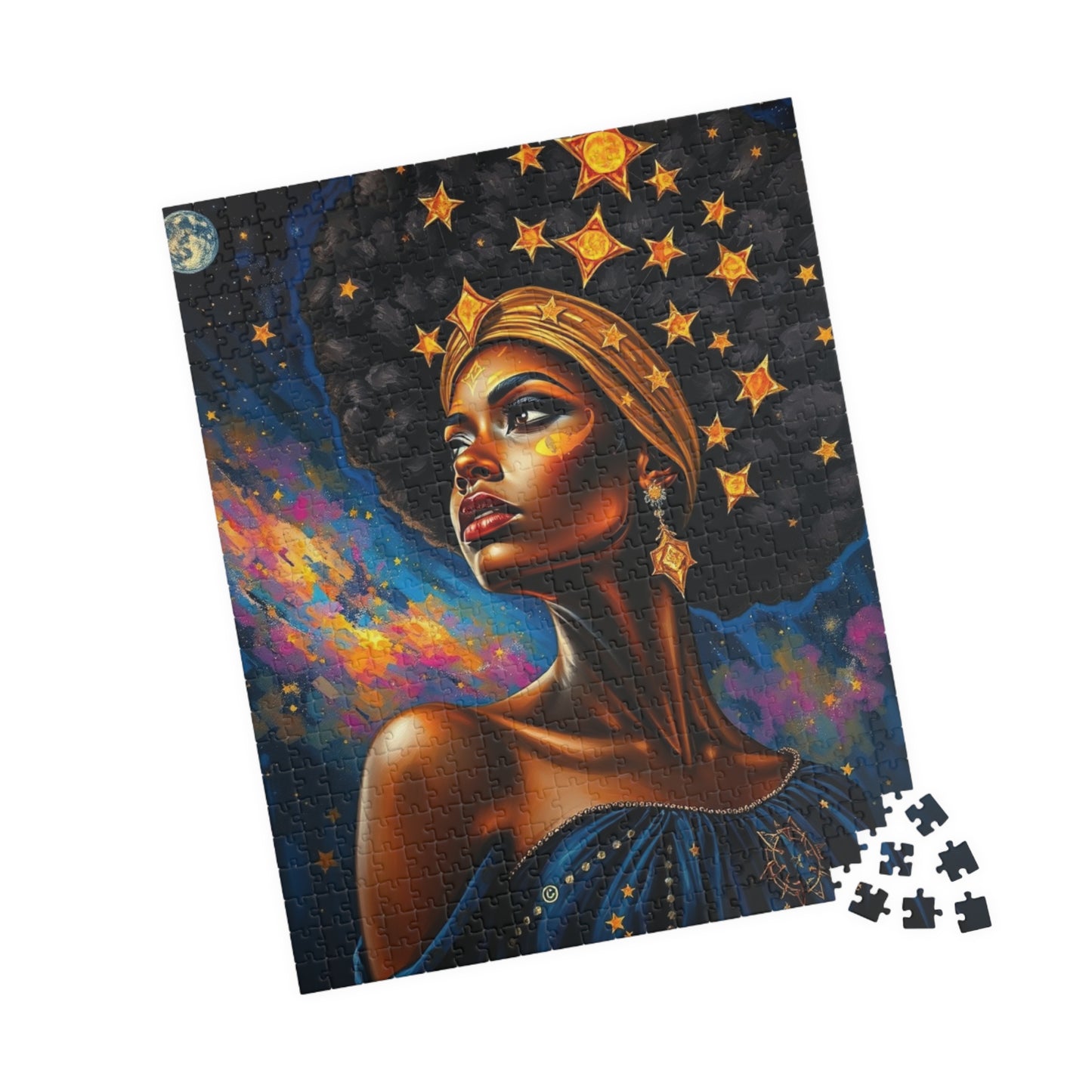 Regal Black Woman Puzzle, Afro Art Jigsaw Game for Adults and Teens, African American Puzzle Lover Gift, Family or Solo Home Entertainment Puzzle The Puzzle Chest
