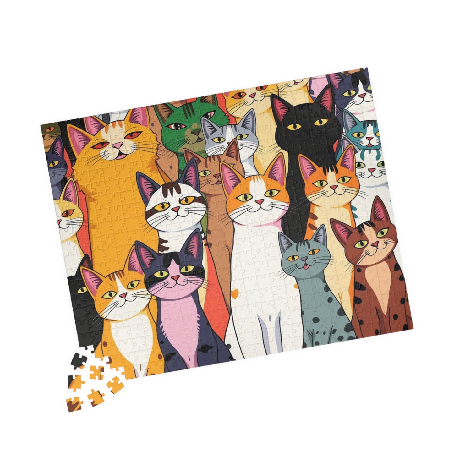 Colorful Cat Puzzle - Pop Art Jigsaw, Cat Lovers, Family Game Night, Pet Birthday Gift, Jigsaw Puzzle Puzzle The Puzzle Chest