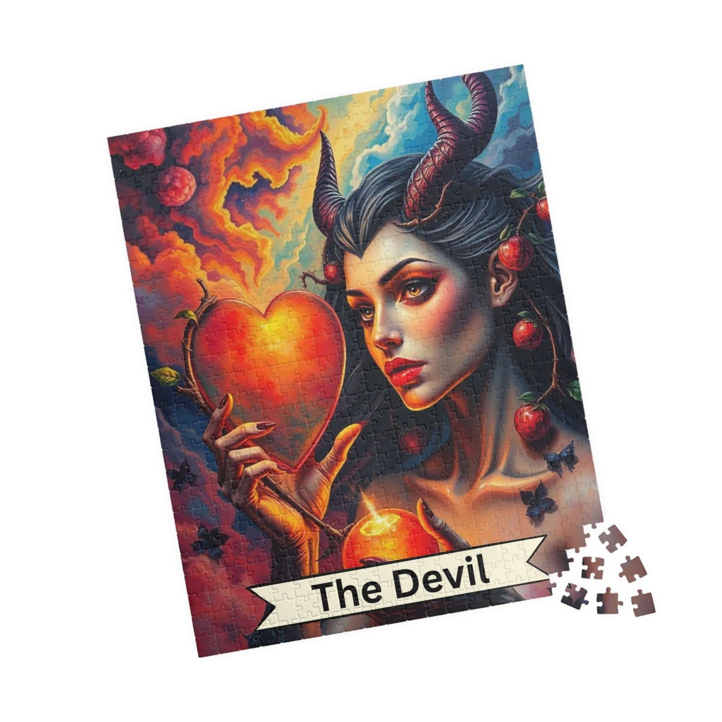 Devil's Heart Puzzle - Tarot Card Style Art Jigsaw for Adults, 110-1014 Pieces, Gothic Decor, Gift for Puzzle Lovers, Unique Home Activity Puzzle The Puzzle Chest