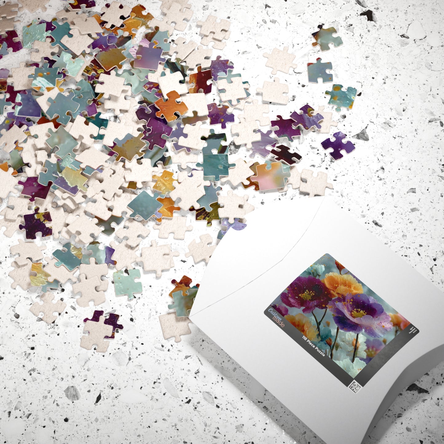 Ethereal Petals Jigsaw Puzzle - Vibrant Wildflowers in a Dreamlike Landscape