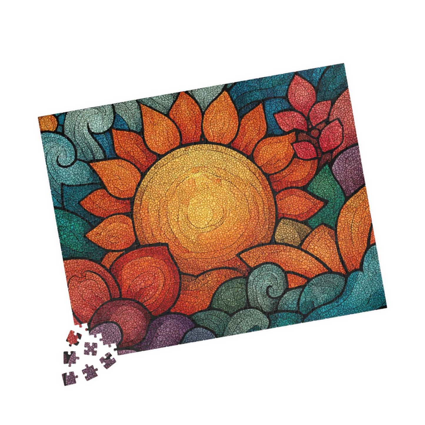 Abstract Sunburst Jigsaw Puzzle - Morning Sunrise, Holiday Birthday Gift for Puzzle Lover, Family Activity, Mind Teaser 520 pcs (Horizontal) Puzzle The Puzzle Chest