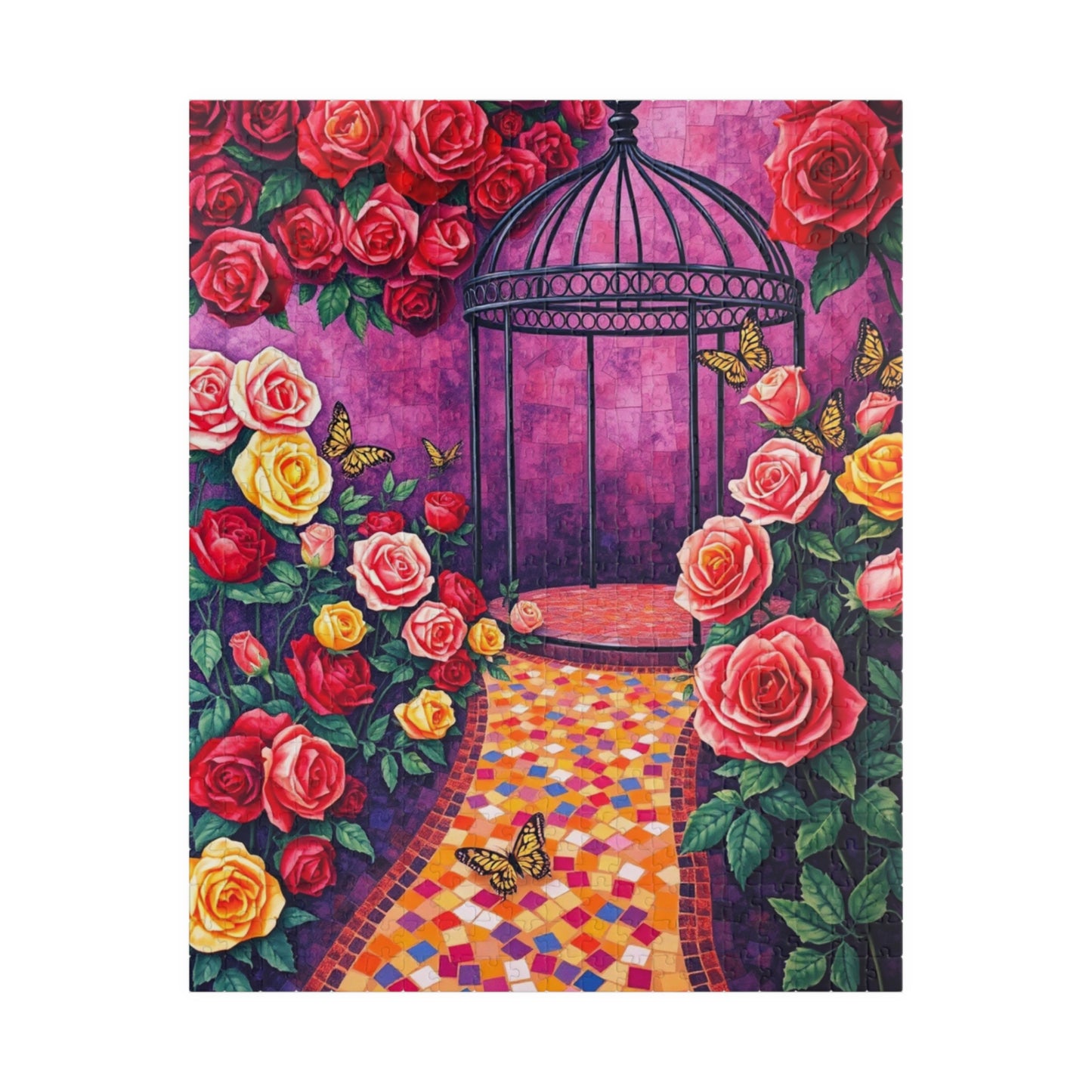 Rose Garden Mosaic Puzzle, 110-1014 Pieces Floral Jigsaw Game for Relaxation, Gift for Flower Lover, Frameable Home Decor, Solo Fun, Mindful 520 pcs (Vertical) Puzzle The Puzzle Chest
