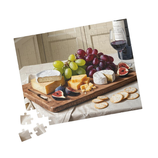 Foodie Jigsaw Puzzle - Cheese Wine Board, 110-1014 Piece Tabletop Game, Unique Kitchen Decor, Fun Family Activity, Gift for Food Lovers, Hobby 110 pcs (Horizontal) Puzzle The Puzzle Chest
