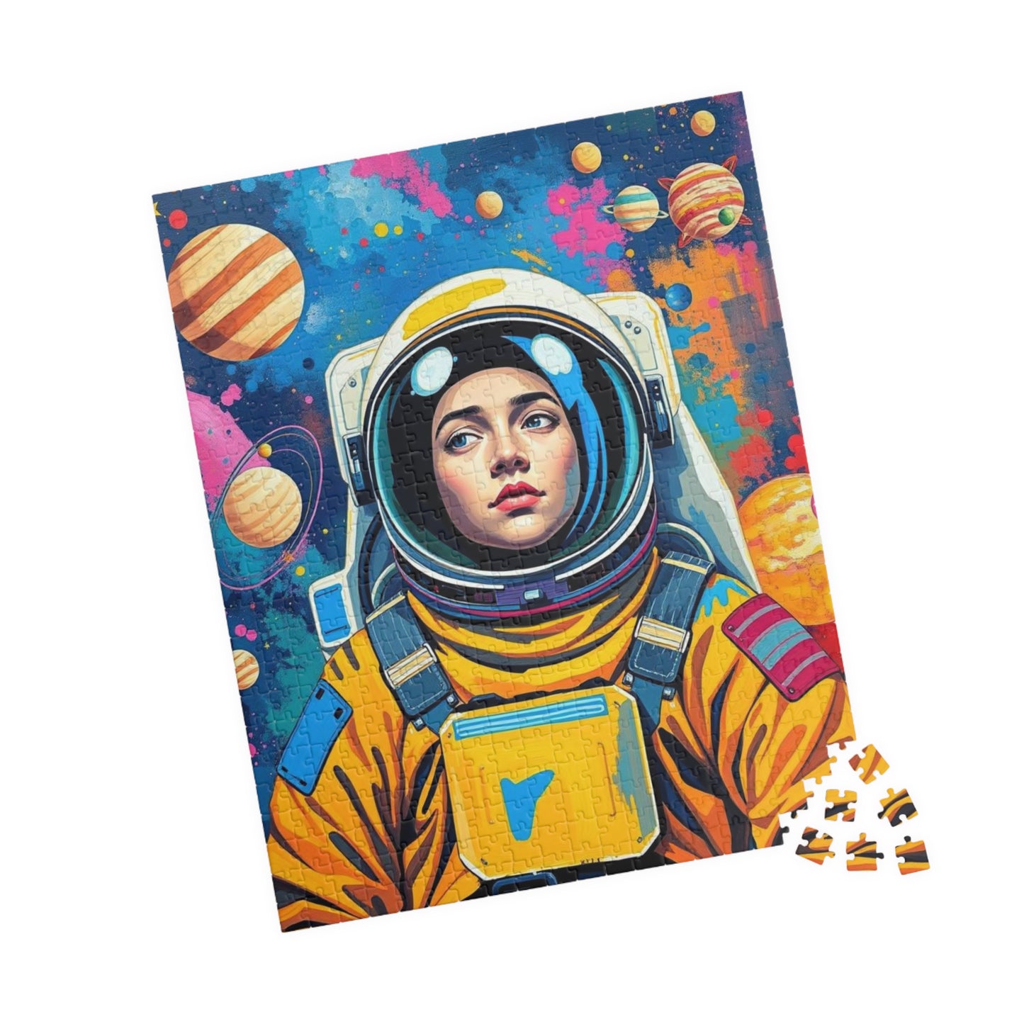 Colorful Astronaut Puzzle, Pop Art Space Themed Jigsaw Game, Best Gift for Space Lover, Mindfulness Activity, Fun Family Home Entertainment Puzzle The Puzzle Chest