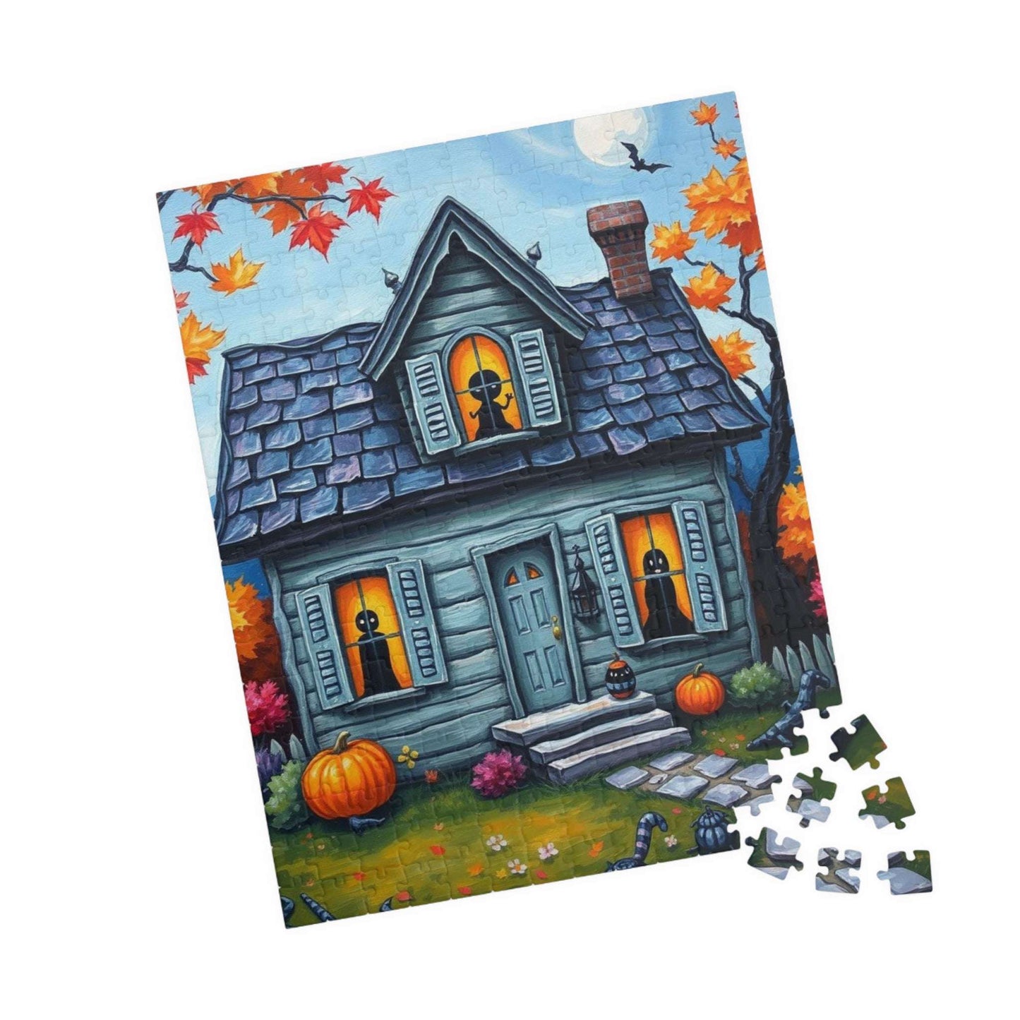 Autum Spirits Abound Jigsaw Puzzle - Halloween Ghost Puzzle for Adults Ideal for Family Game Night, Puzzle Lover Gift, Fun for Fall Occasion