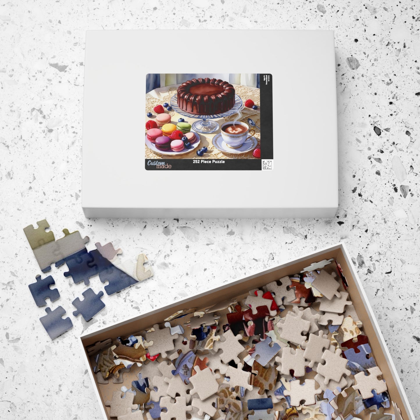 Dessert Puzzle, Chocolate Cake Food Culinary Art, Foodie Jigsaw Game Fun Family Night Entertainment, Kitchen Home Decor, Hobby Puzzle The Puzzle Chest