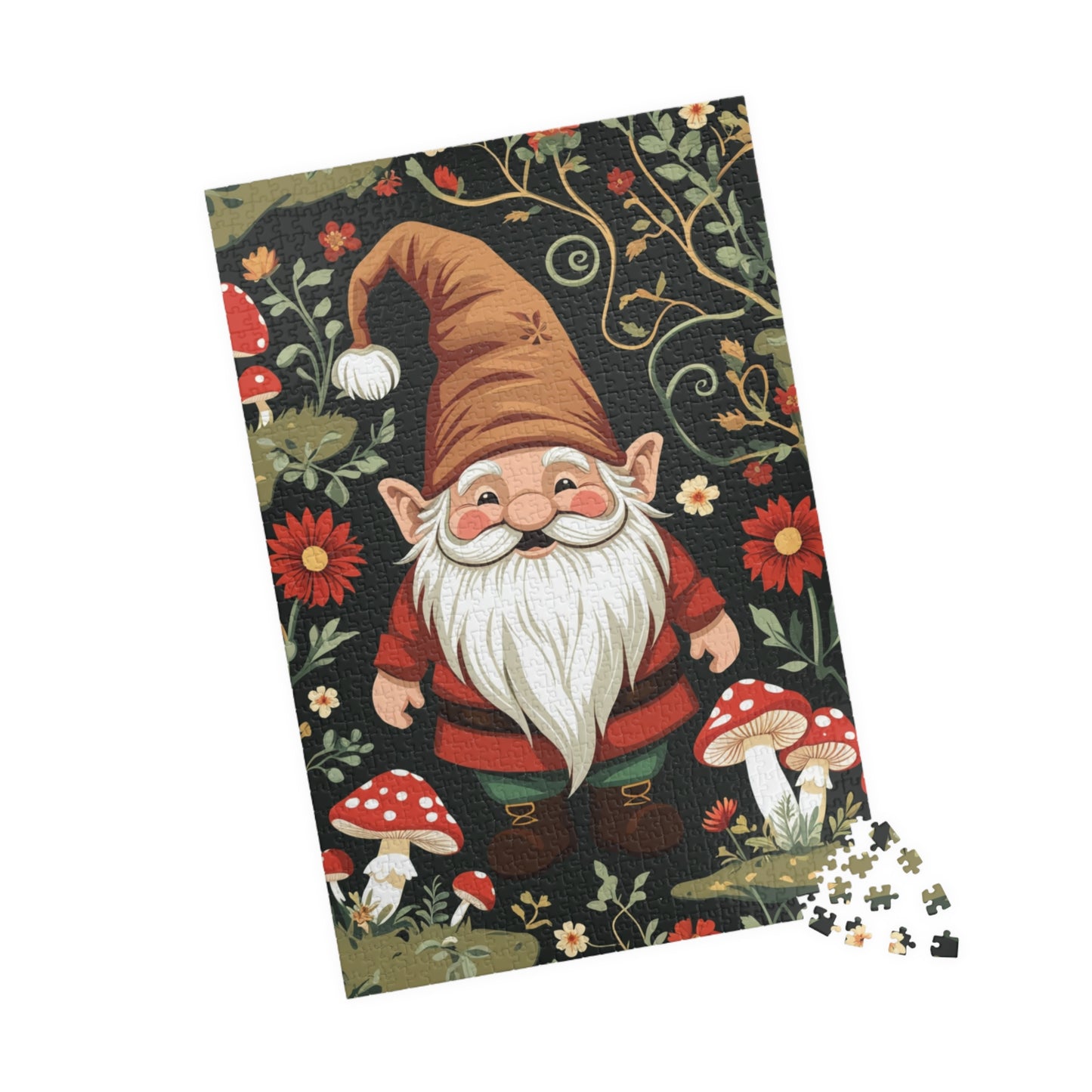 Vintage Gnome Jigsaw Puzzle with Forest Elements, Woodland Design for Nature Lovers Puzzle Enthusiasts, Fun Family Bonding Activity, Gift 1014 pcs (Vertical) Puzzle The Puzzle Chest