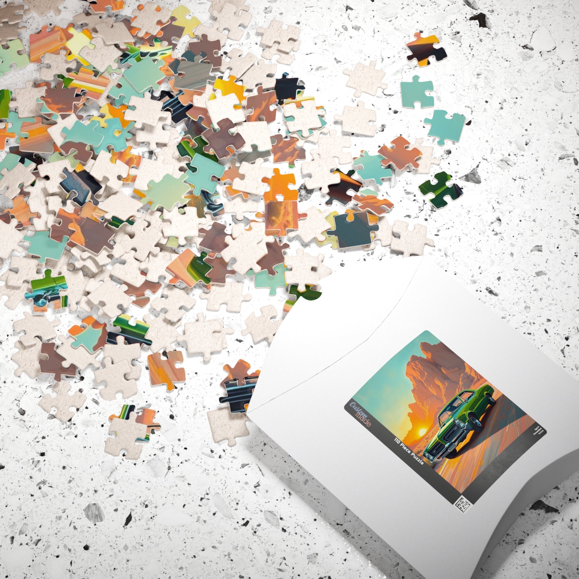 Vintage Car Sunset Puzzle - 1966 GTO Auto Jigsaw Game, Nostalgic Vehicle Puzzle The Puzzle Chest