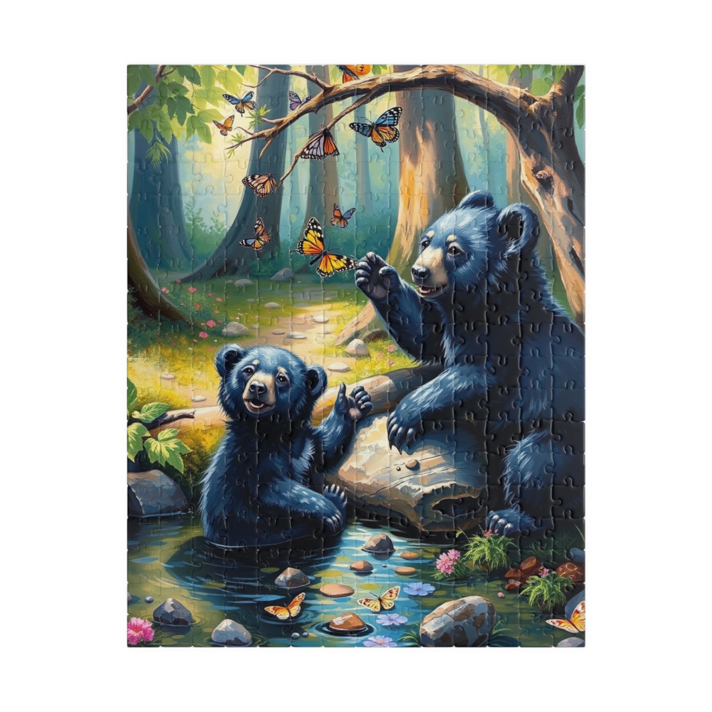 Nature-Inspired Bear Puzzle, Fun Family Activity, Animal Wildlife Themed Gift, Jigsaw Fun, Mindful Moments 252 pcs (Vertical) Puzzle The Puzzle Chest