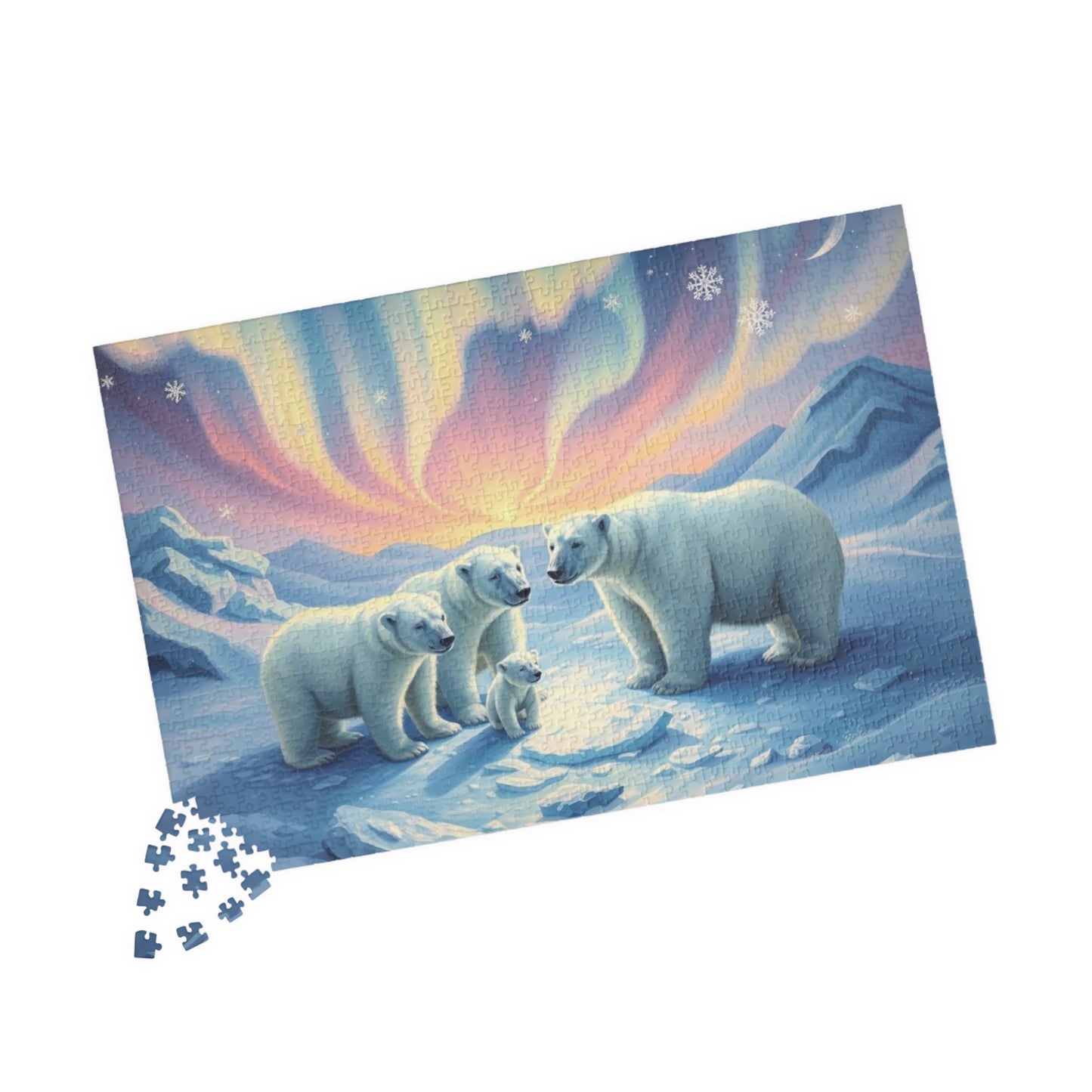 Polar Auror Jigsaw Puzzle - Polar Bear Winter, Cozy Family Game Night, 110-1014 Pieces, Holiday Birthday Gift for Friends, Arctic Art