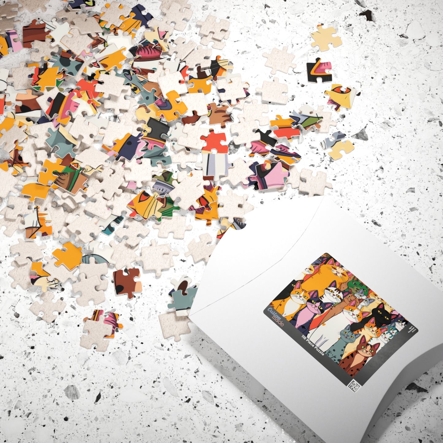 Colorful Cat Puzzle - Pop Art Jigsaw, Cat Lovers, Family Game Night, Pet Birthday Gift, Jigsaw Puzzle Puzzle The Puzzle Chest