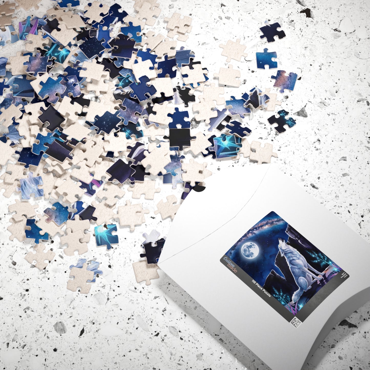 Mythical Jigsaw Puzzle - Wolf Howling at the Moon, 110/252/520/1014 Piece Animal Fun Family Tabletop Game, Best Unique Gift, Puzzle Lover