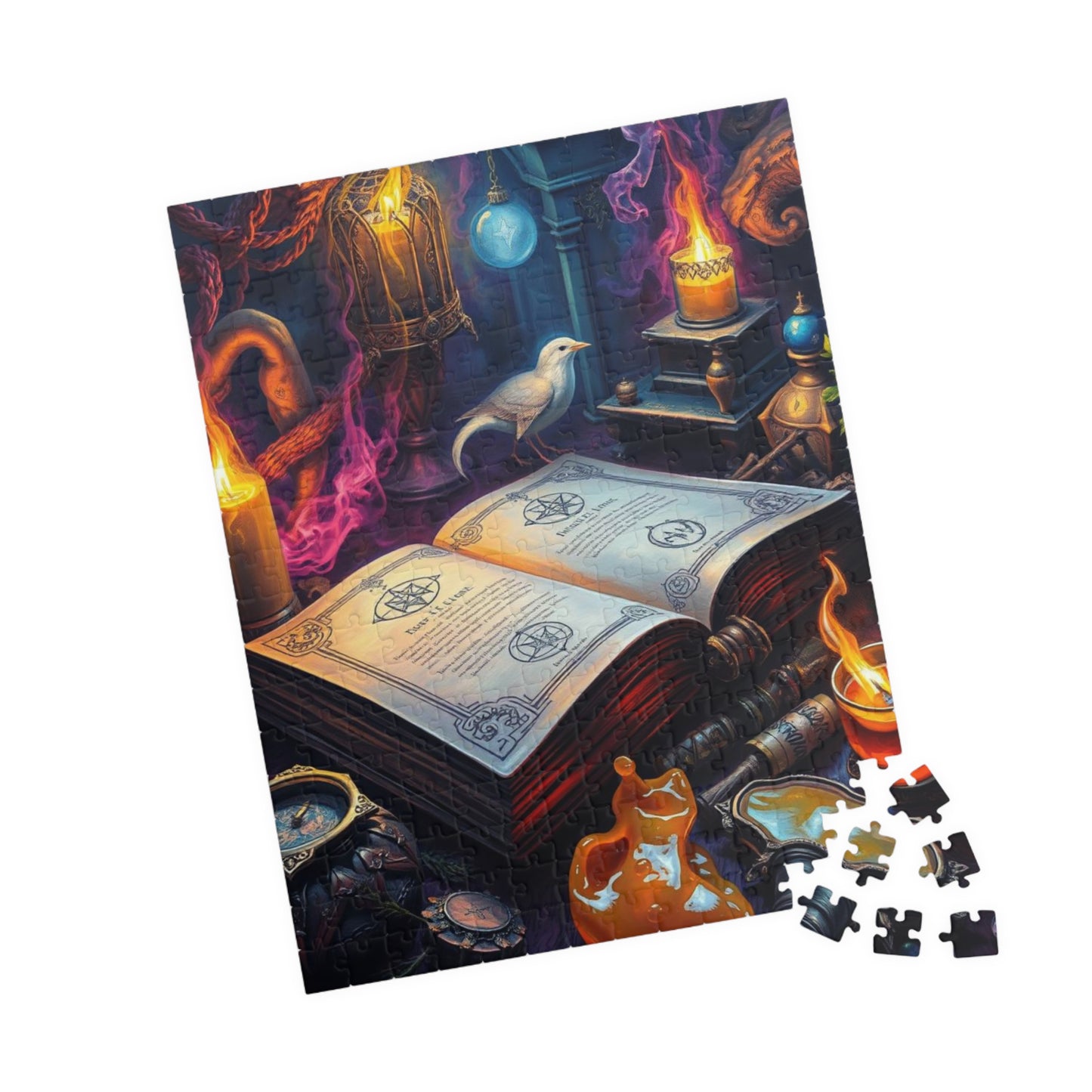 Cursed Ink Ritual - Mystical Spellbook Puzzle, Enchanting Halloween Jigsaw for Puzzle Lover Gothic Gift for Friend, Game Night, Brain Teaser