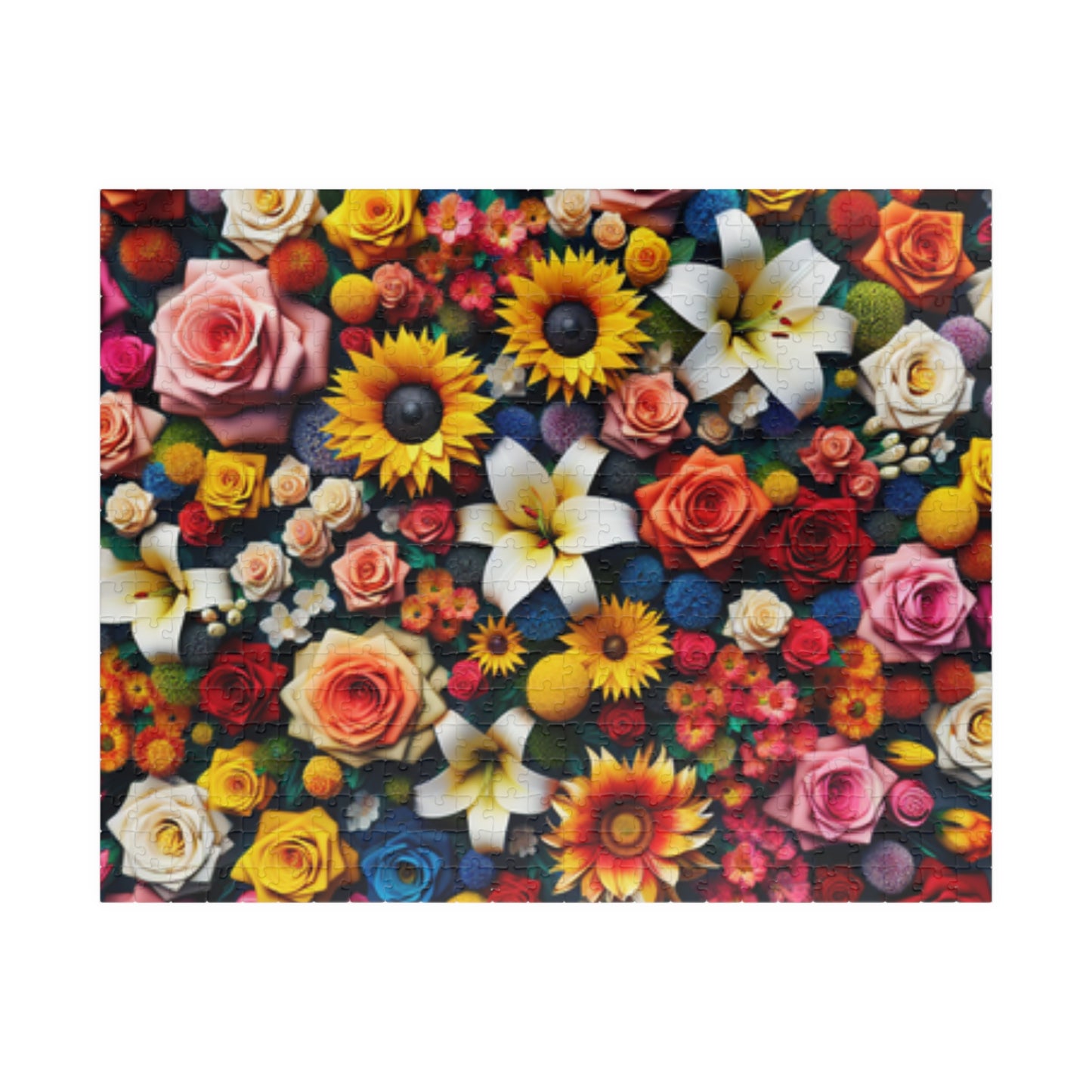 Wildflower Collage Puzzle, 110-1014 Piece Floral Art Illustration Jigsaw, Tabletop Game for Quiet Family Time Activity, Nature Lover Gift 520 pcs (Horizontal) Puzzle The Puzzle Chest