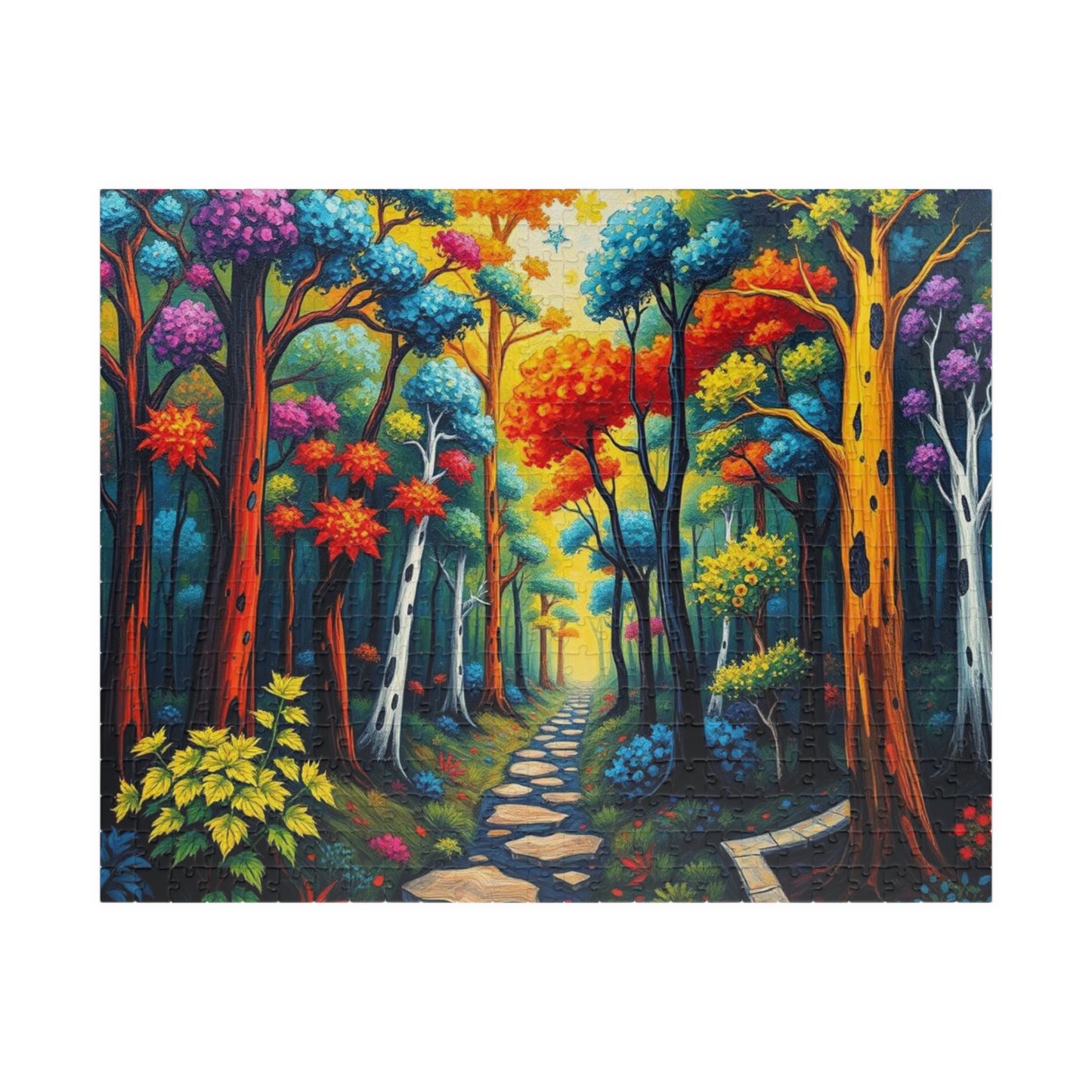 Colorful Forest Puzzle Jigsaw Game for Relaxation and Fun, Gift for Nature Lovers, Family Activity, 110, 252, 520, 1014-piece Brain Teaser 520 pcs (Horizontal) Puzzle The Puzzle Chest