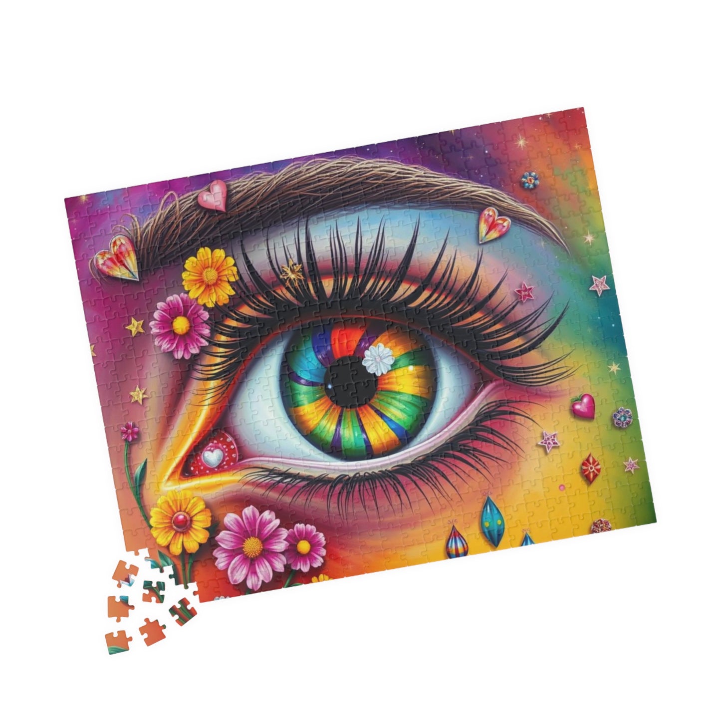 Watchful Heart - LGBTQ+ Pride Surreal Jigsaw Puzzle, Rainbow Eye Puzzle, Colorful Pride Puzzle for Holiday Birthday Pride Month Gift Puzzle The Puzzle Chest