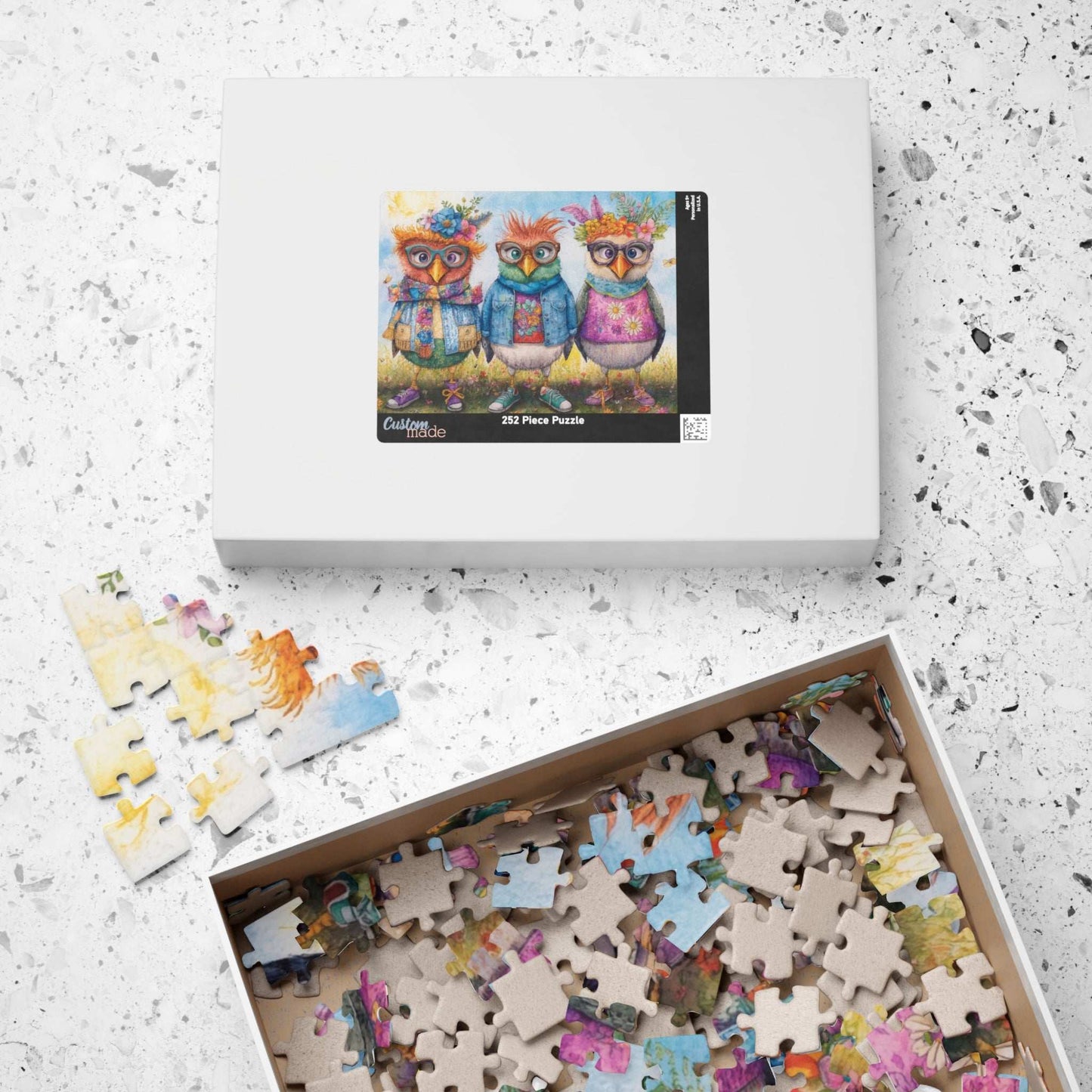 Fashionable Flock Jigsaw Puzzle, Cartoon Chicken Puzzle Ideal for Indoor Family Activity, Holiday Birthday Gift for Bird Lover, Brain Teaser Puzzle The Puzzle Chest