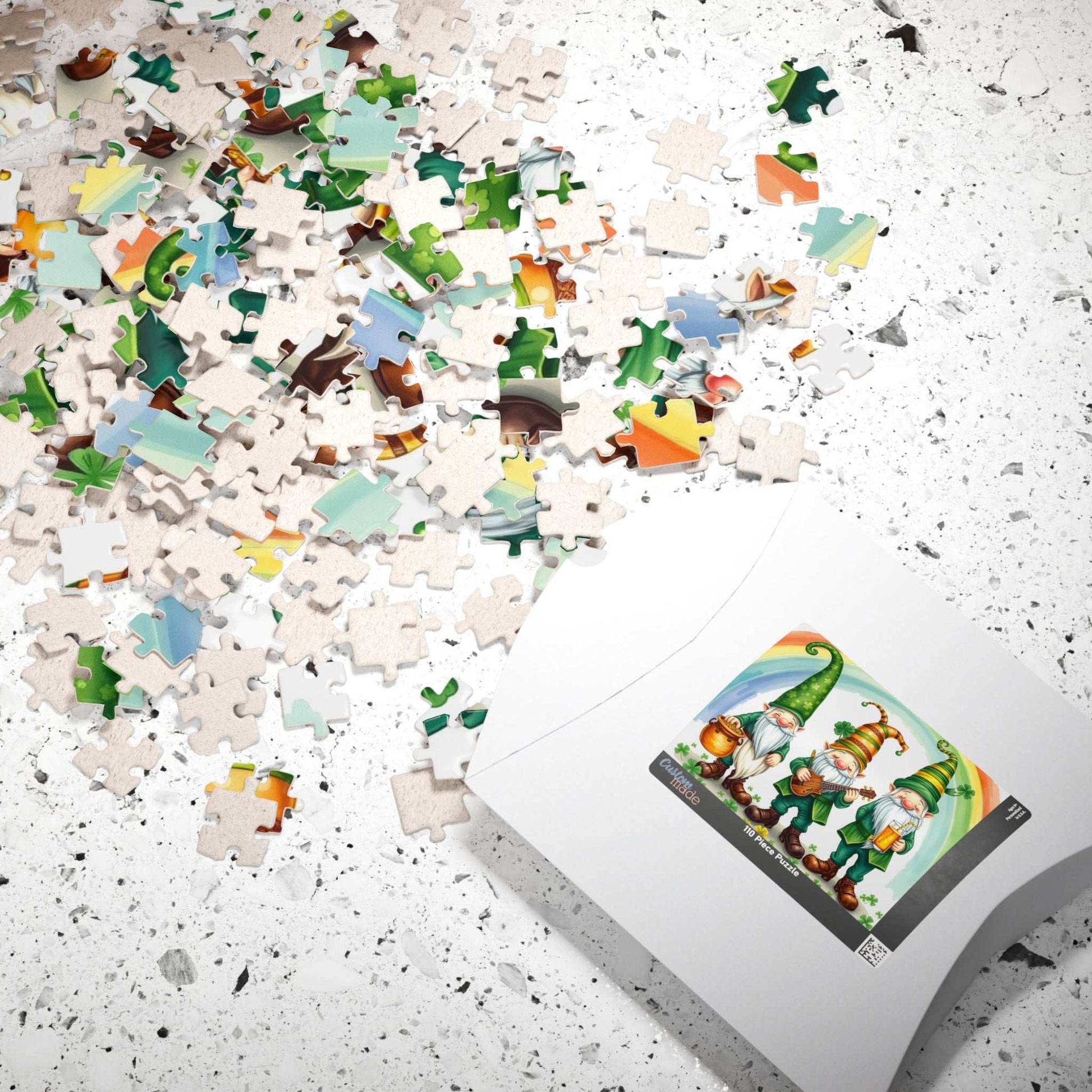 Lucky Leprechaun Gnome Puzzle - St. Patrick's Day Jigsaw Game Rainbow Theme Puzzle The Puzzle Chest