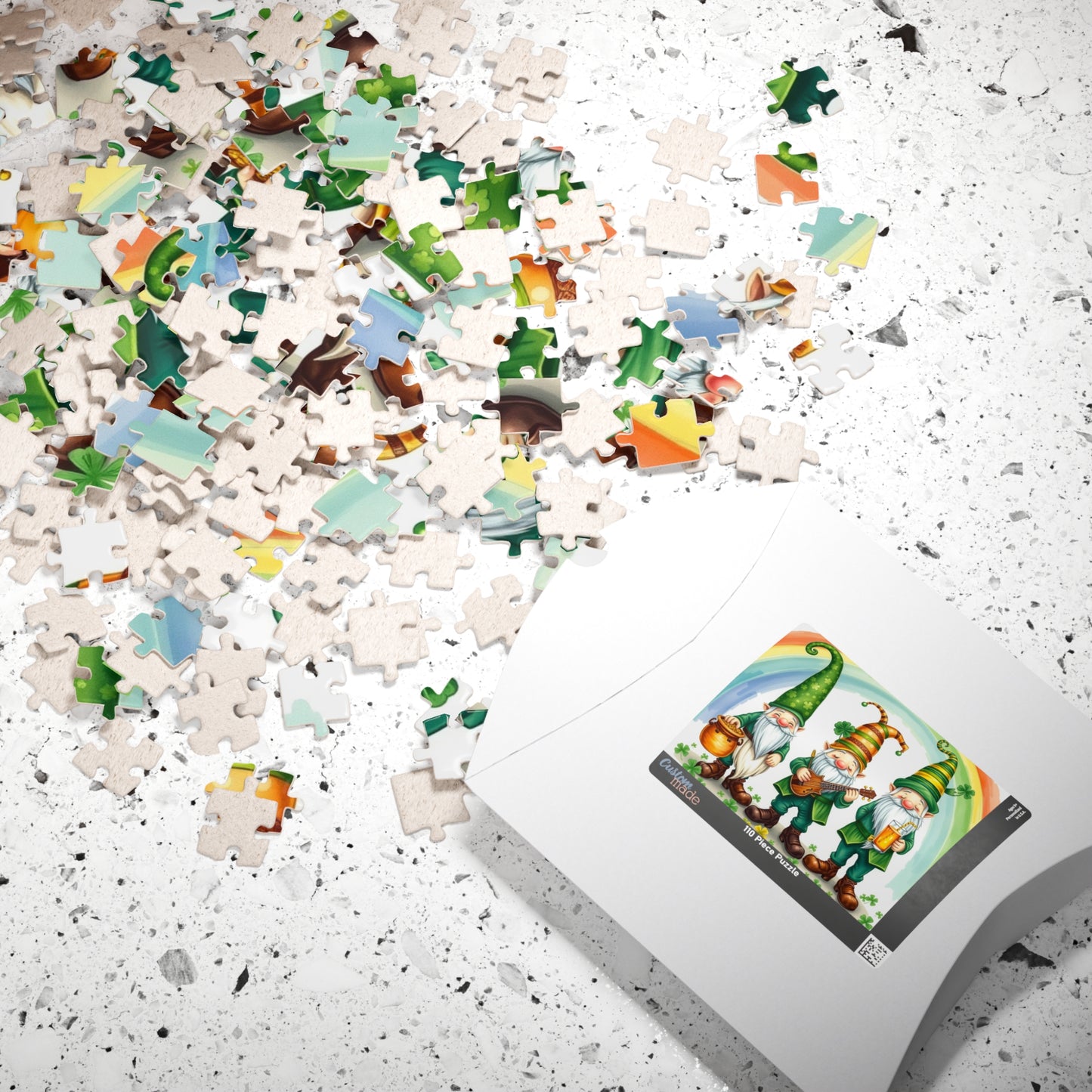 Lucky Leprechaun Gnome Puzzle - St. Patrick's Day Jigsaw Game Rainbow Theme Puzzle The Puzzle Chest