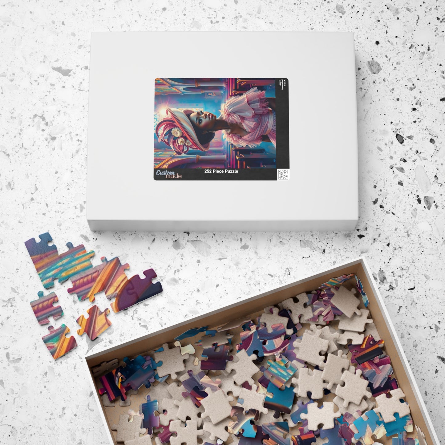 Black Woman in Church Puzzle, African American Lady in Pastel Dress Spiritual Jigsaw Game, Cultural Ethnic Art, Unique Gift for Puzzle Lover Puzzle The Puzzle Chest