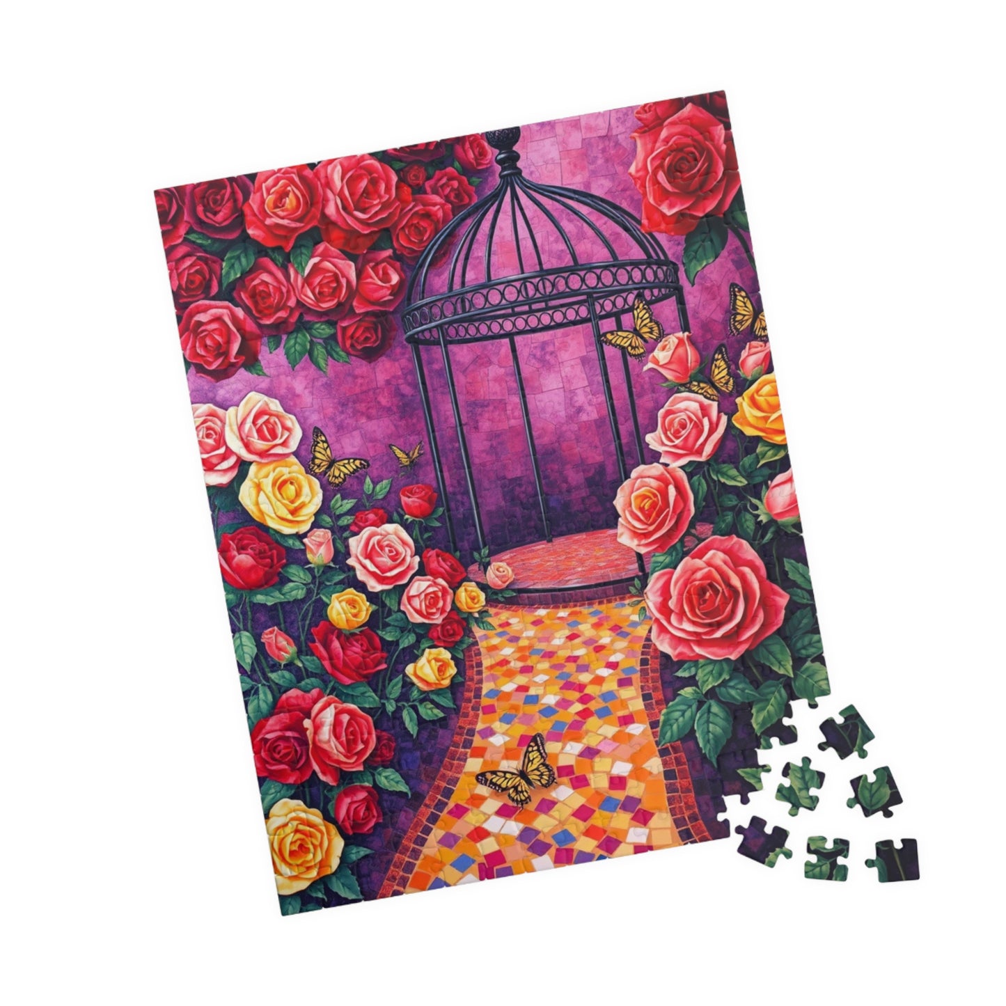 Rose Garden Mosaic Puzzle, 110-1014 Pieces Floral Jigsaw Game for Relaxation, Gift for Flower Lover, Frameable Home Decor, Solo Fun, Mindful Puzzle The Puzzle Chest