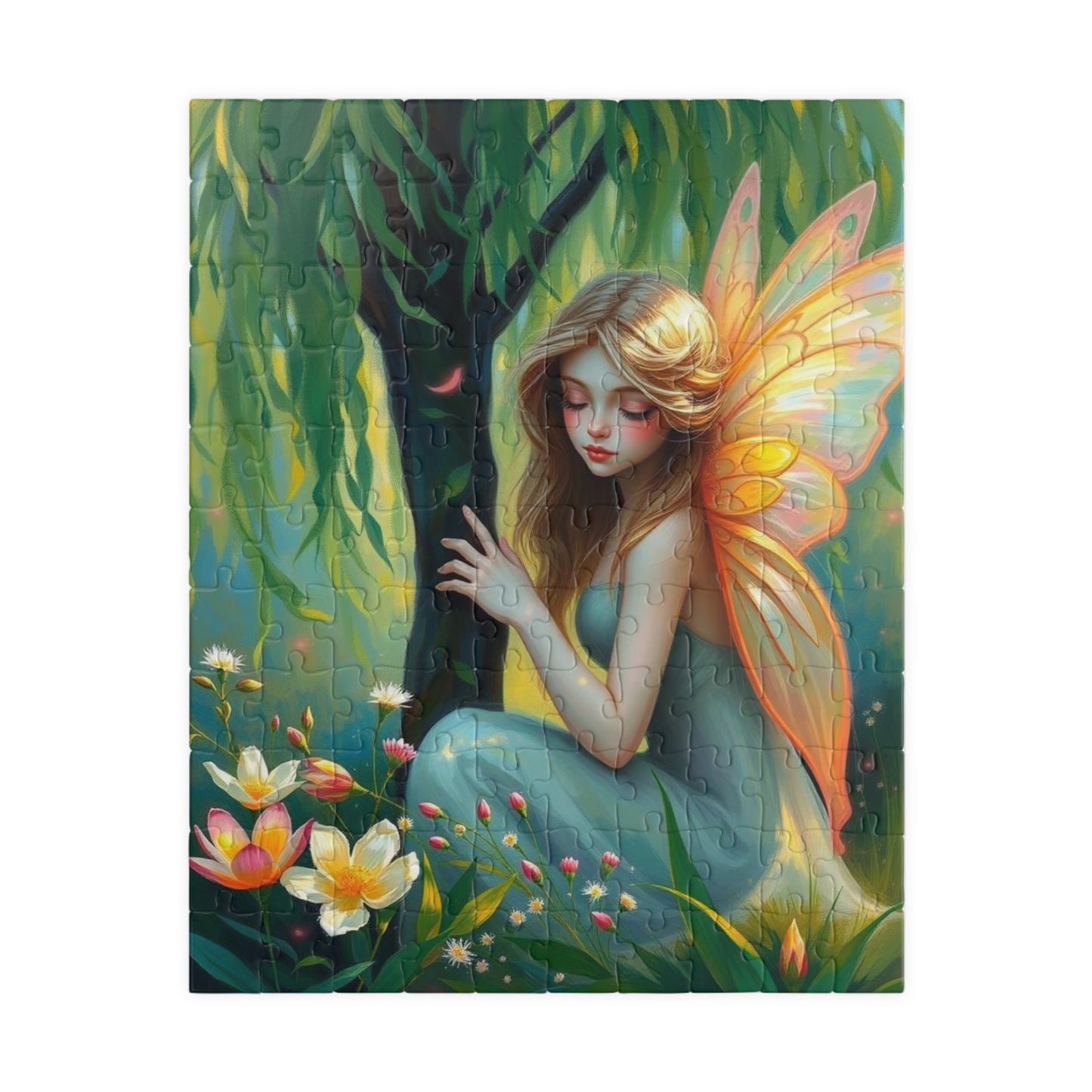 Fairy Under the Willow Jigsaw Puzzle - Enchanting Spring Garden Scene, Perfect for Adult Puzzle Lover, Gift for Friends, Family or Solo Fun
