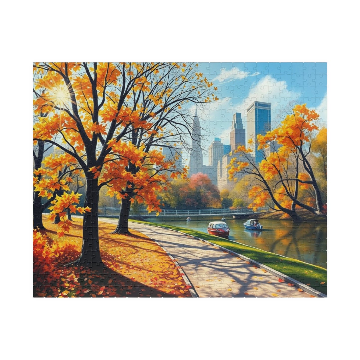 Central Park Autumn Landscape Puzzle, Nature Themed Jigsaw Game, Mindfulness Activity, Family Game Night, Puzzle Lover Gift Brain Teaser 520 pcs (Horizontal) Puzzle The Puzzle Chest