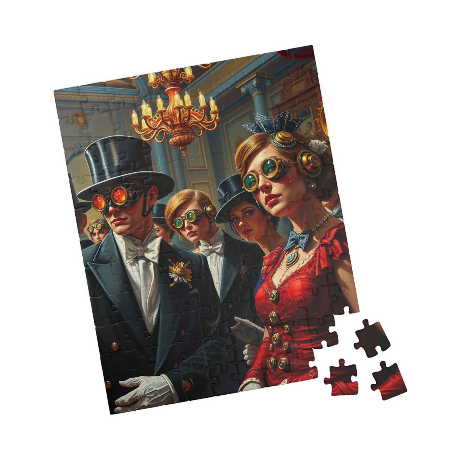 Steampunk Ballroom Puzzle, Victorian Guest Mechanical Accessory Glowing Monocle Puzzle The Puzzle Chest