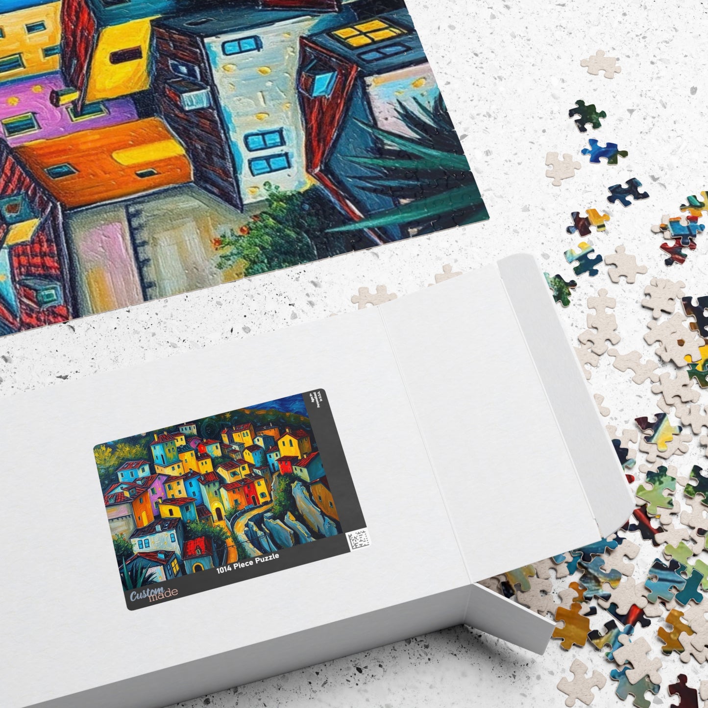Colorful Village Art Puzzle - 110, 252, 520, 1014-piece | Perfect for Family Game Night, Gift for Art Lovers, Cozy Entertainment The Puzzle Chest
