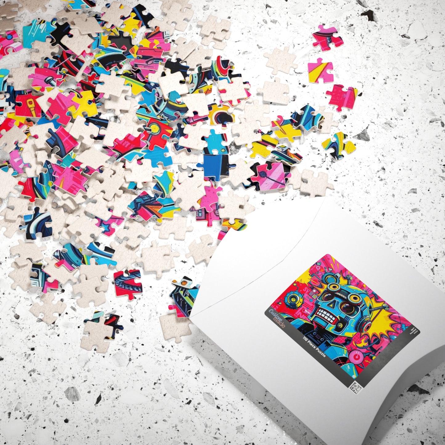 Whimsical Robot Puzzle, Colorful Pop Art Puzzle for Adults, Fun Gift for Family Game Night, Creative Birthday Holiday Gift Idea Puzzle The Puzzle Chest