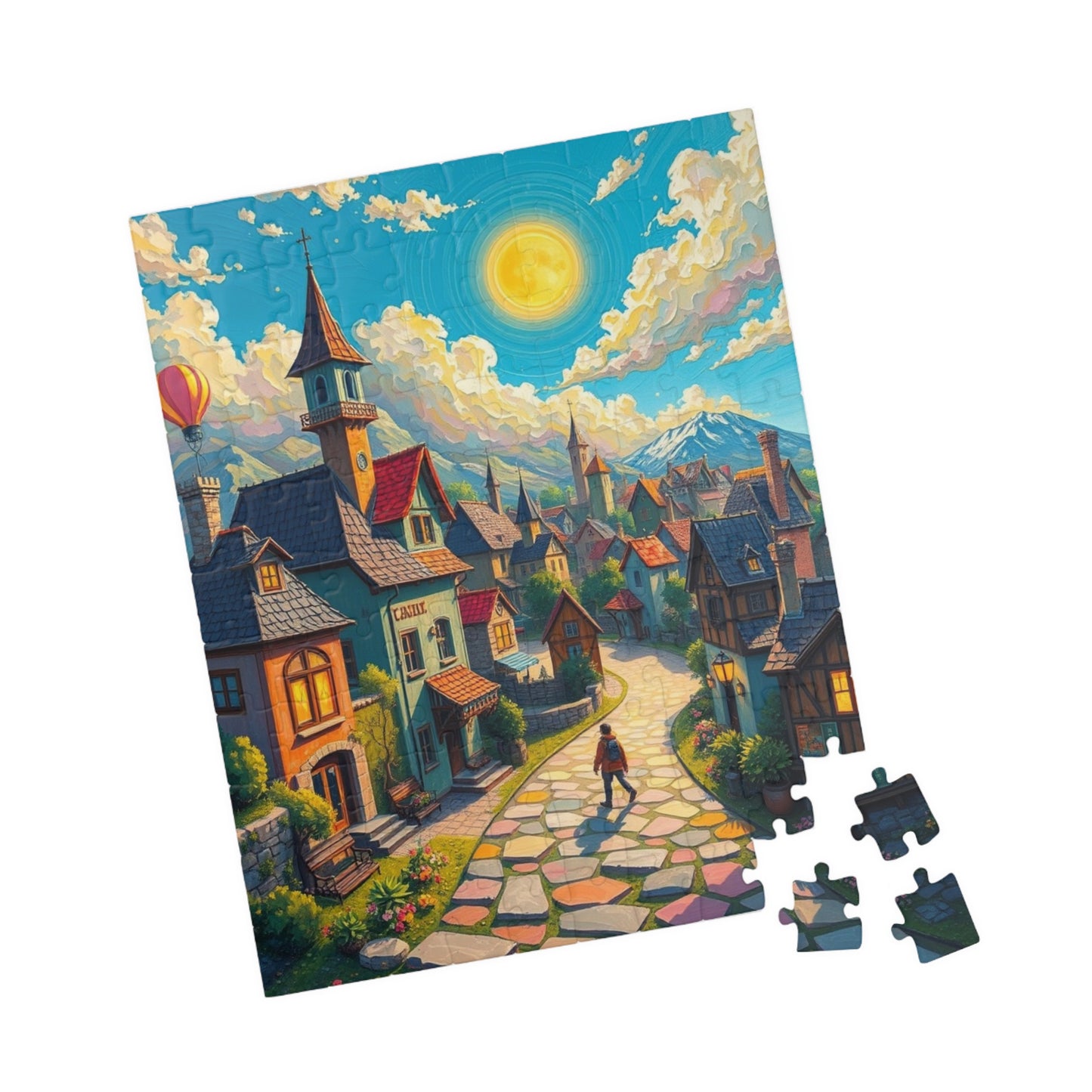 Charming Village Puzzle - 110, 252, 520, 1014 pieces, Scenic Artwork for Family Fun, Gift for Puzzle Lovers and Art Enthusiasts, Home Decor The Puzzle Chest
