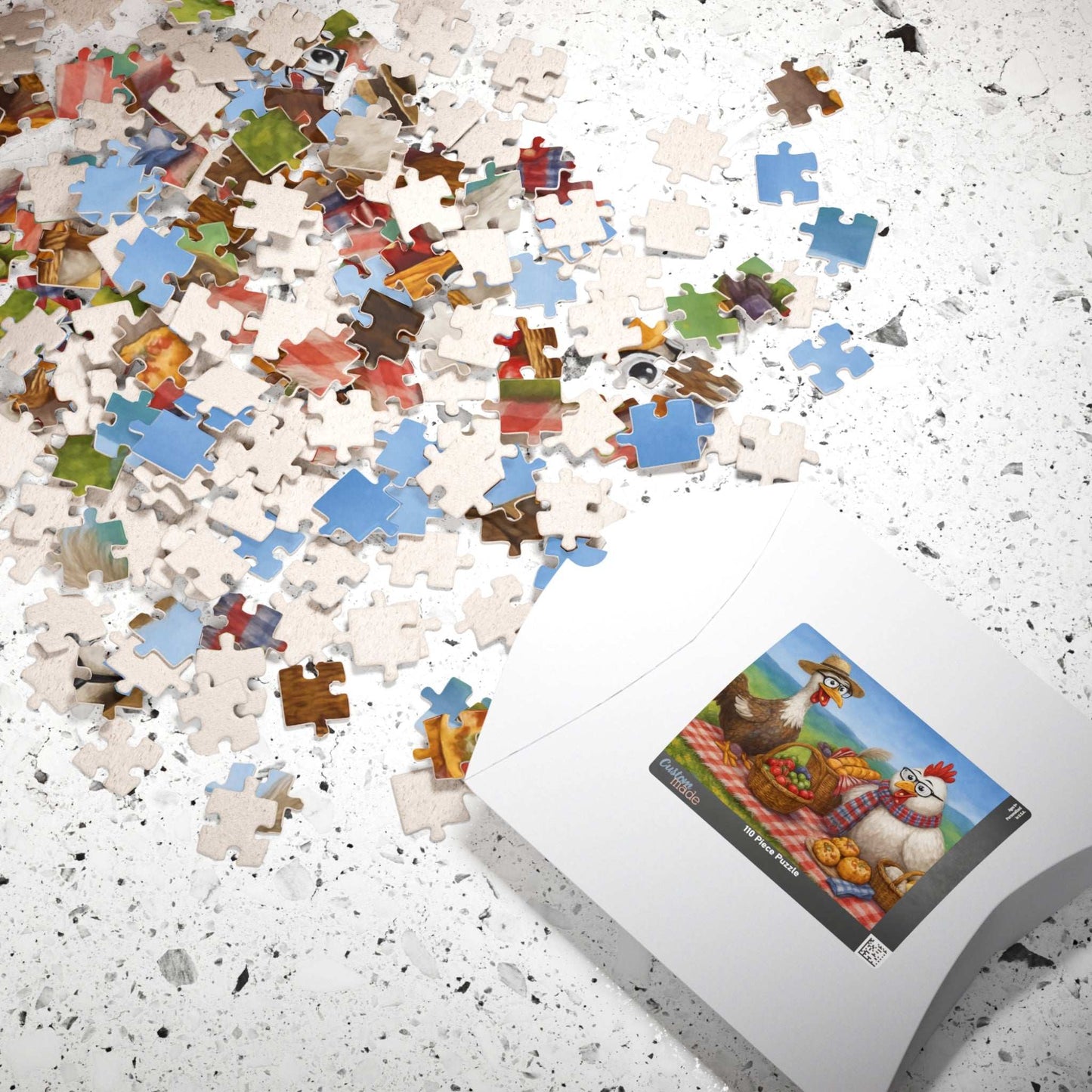 Farmyard Friends Jigsaw Puzzle - Chicken Picnic Scene, Perfect for Family Game Night, Cozy Evenings, Solo Fun, Holiday Birthday Gifts Puzzle The Puzzle Chest
