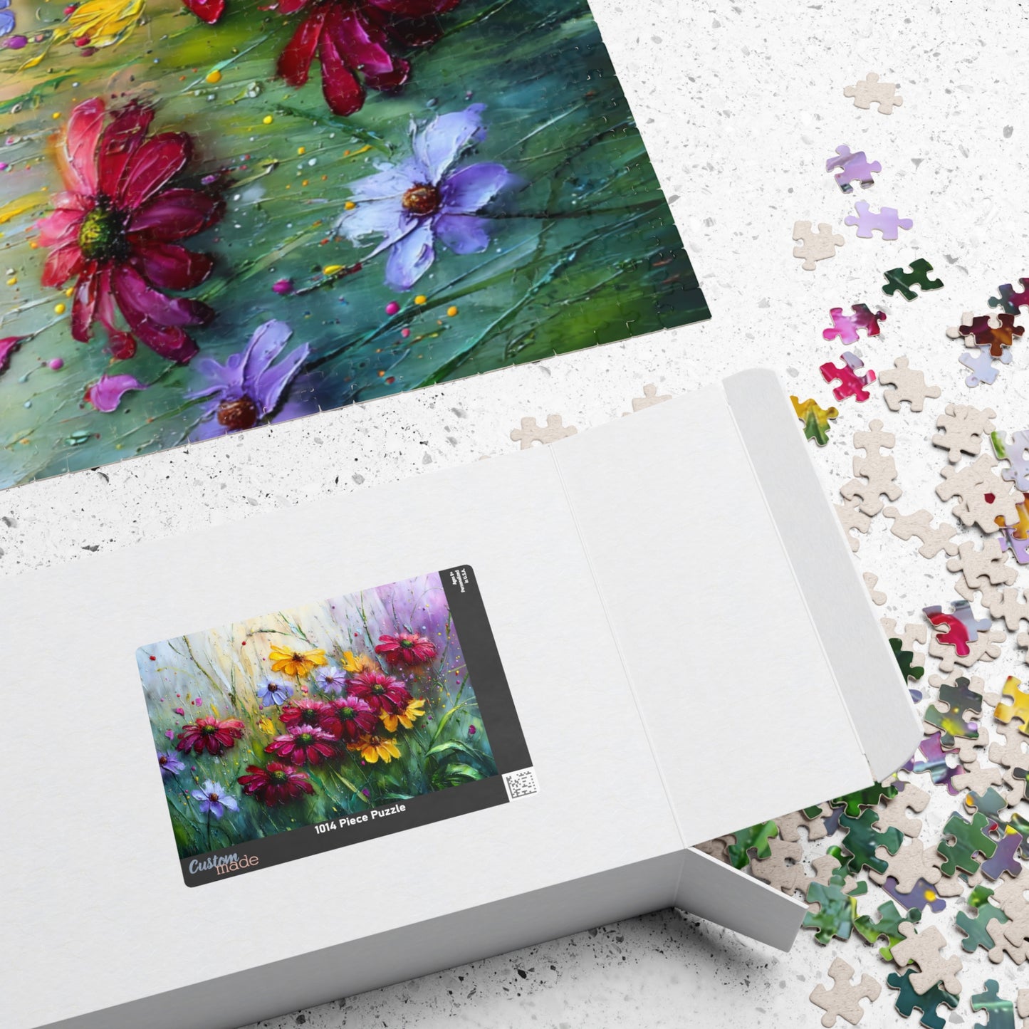 Misty Bloom Jigsaw Puzzle - Soft Abstract Floral Art, Vibrant Flower Artwork