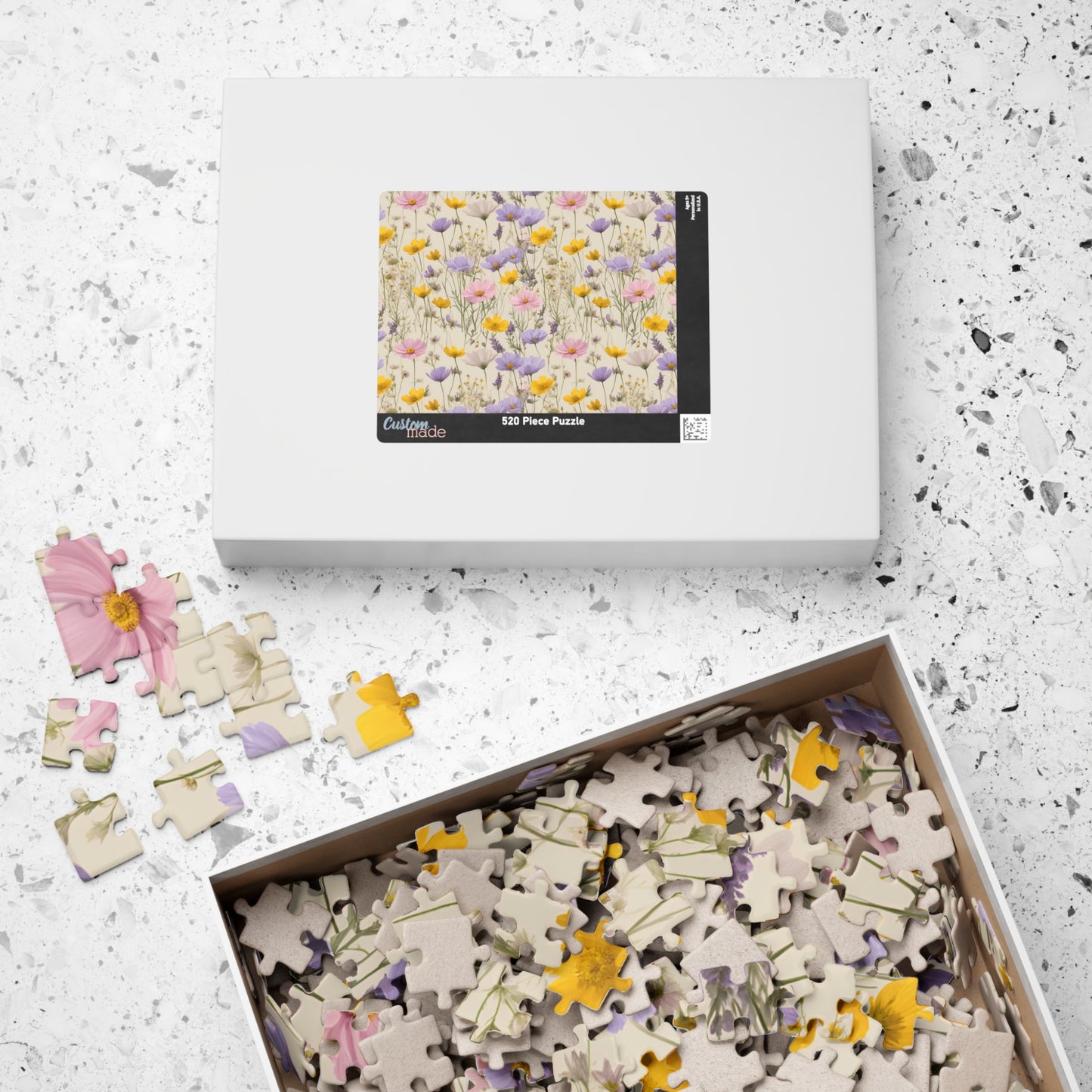 Pastel Wildflower Jigsaw Puzzle, 110-1014 Piece Game for Adults Relaxing Activity, Floral Art Project, Flower DIY Frameable Decor Puzzle The Puzzle Chest