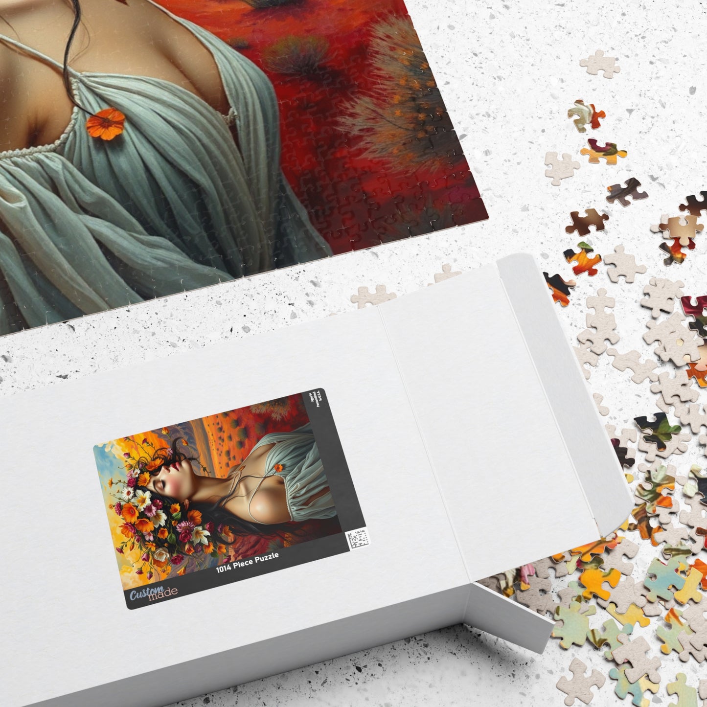 Surreal Mexican Desert Art Puzzle, Floral and Vine Woman Portrait Design 110-1014 Pieces Jigsaw, Frida Kahlo Inspired, Gift for Art Lover Puzzle The Puzzle Chest