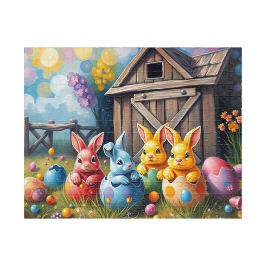 Colorful Bunny Easter Puzzle for Adult, 110-1014 Piece Whimsical Springtime Jigsaw Game, Family Fun, Easter Gift, Brain Teaser 252 pcs (Horizontal) Puzzle The Puzzle Chest