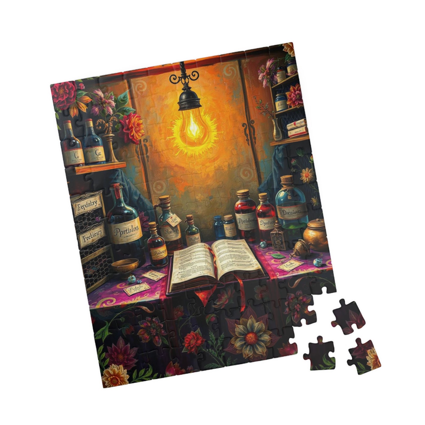 Wizards Apothecary Lab Jigsaw Puzzle, Perfect for Family Fun, Puzzle Lover Holiday Birthday Gift, Halloween Home Décor, Creative Activity