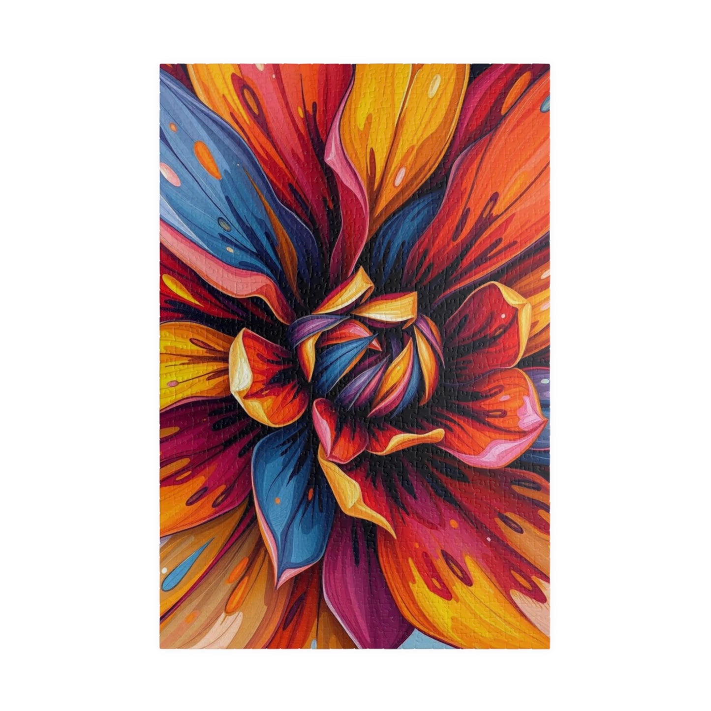 Vibrant Floral Puzzle, 110-1014 Piece Abstract Jigsaw Game, Colorful Art Piece, Art Lover Gift for Friends, Family Game Night, Brain Teaser 1014 pcs (Vertical) Puzzle The Puzzle Chest