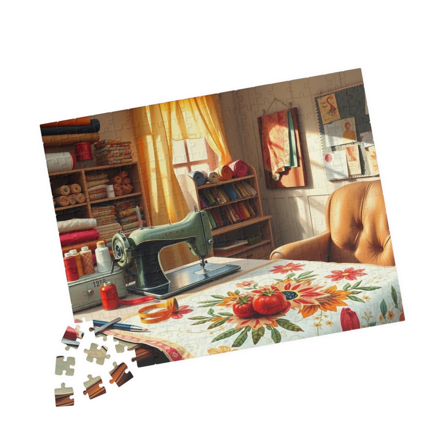 Charming Sewing Studio Jigsaw Puzzle, Craft Room Crafting Essentials, Relaxing Hobby Activity, Mindfulness Gift, Stay at Home Entertainment Puzzle The Puzzle Chest
