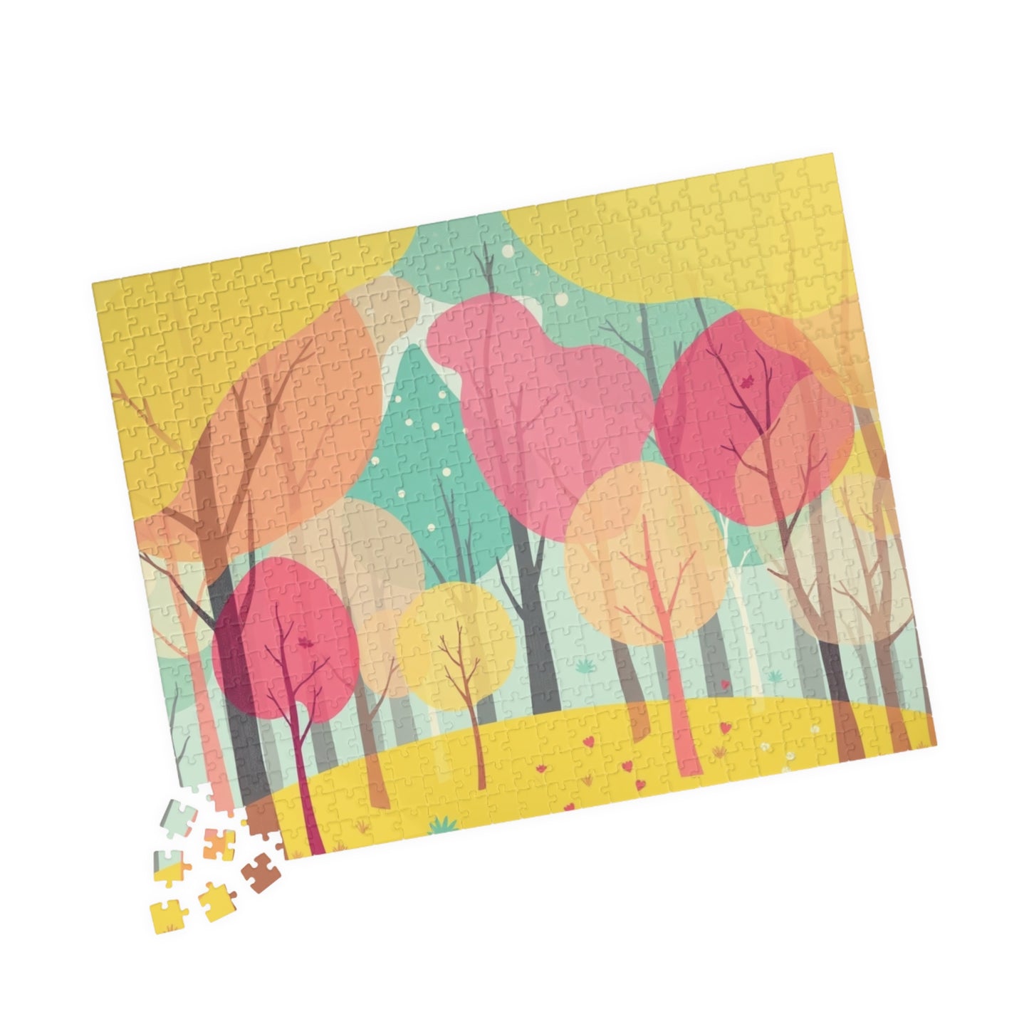 Whimsical Abstract Forest Jigsaw Puzzle - Translucent Overlapping Tree Design Puzzle The Puzzle Chest
