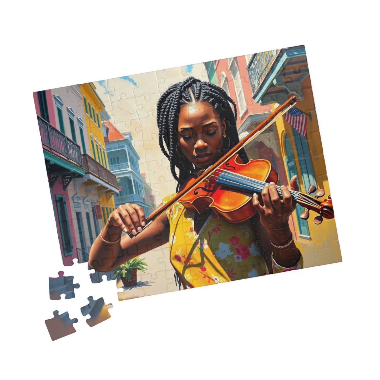 Colorful Violinist Puzzle - Black Woman Art Jigsaw Game, Holiday Birthday Gift for Music Lover Art Enthusiast, Mindful Family Fun Activity Puzzle The Puzzle Chest