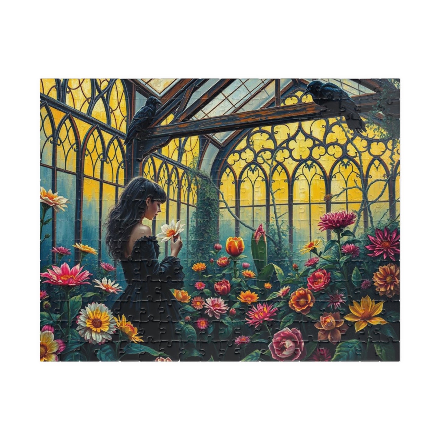 Twilight Flora Jigsaw Puzzle - A Gothic Garden, Gothic Greenhouse Game for Adult Dark Art Puzzle Lovers, Creative Gift for All Occasions