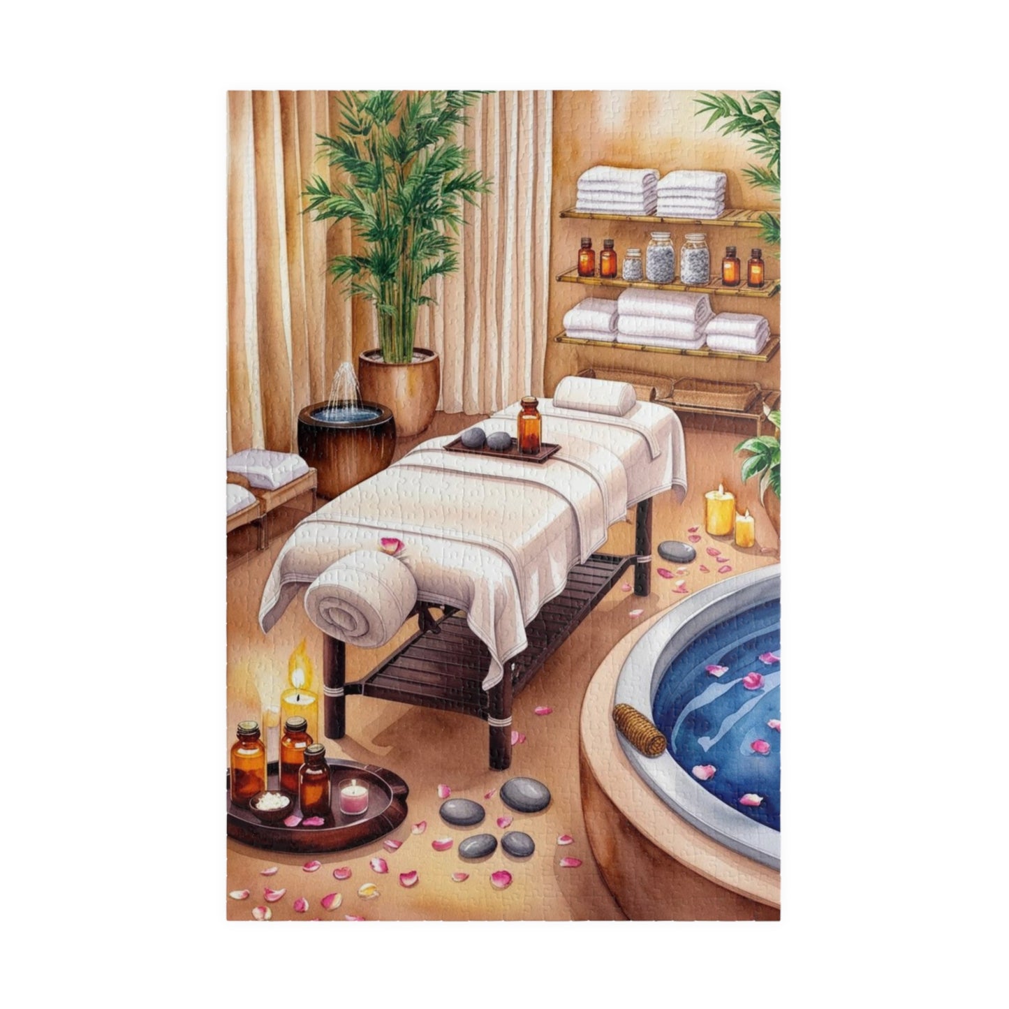 Relaxing Spa Retreat Puzzle, Serene Wellness Escape Scene Adult Jigsaw Game, Solo Fun or Family Entertainment, Mindful Puzzle Lover Gift 1014 pcs (Vertical) Puzzle The Puzzle Chest